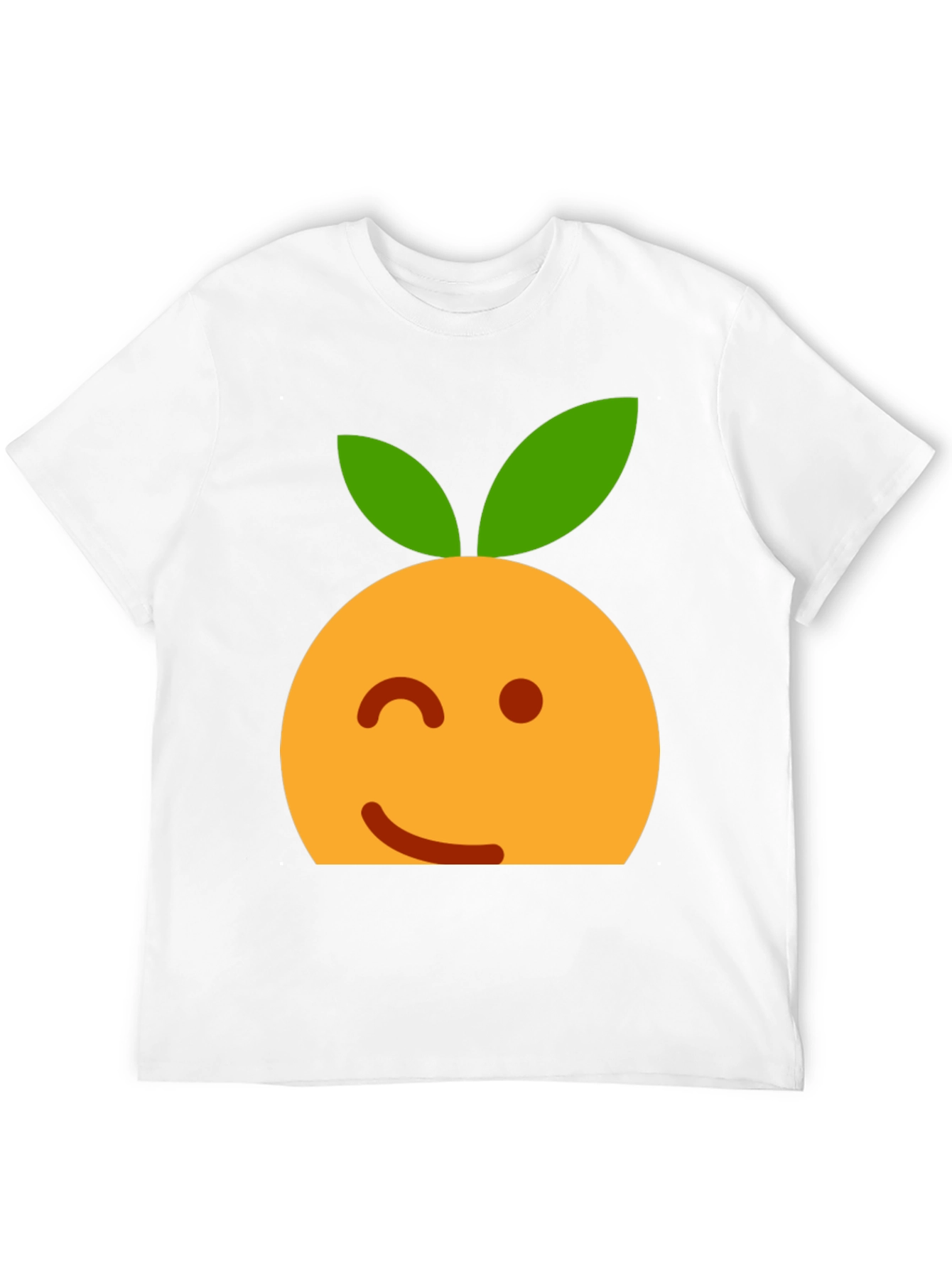 Winking Orange Emoji Black T-Shirt