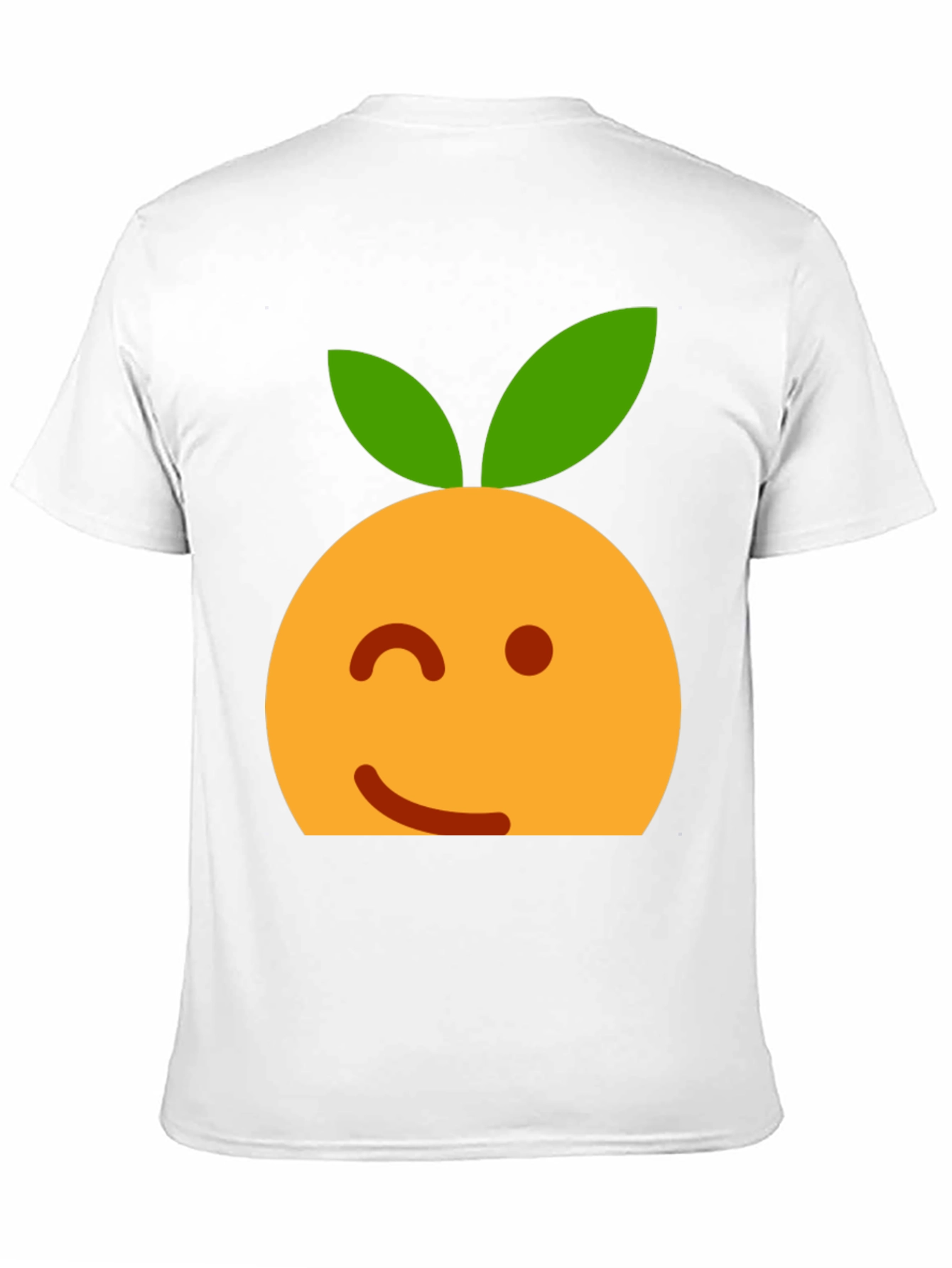 Winking Orange Emoji Black T-Shirt