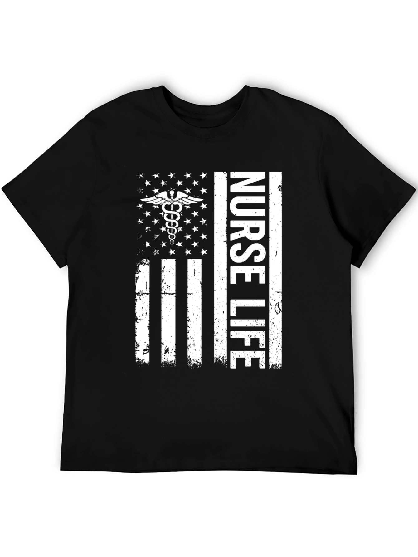 Nurse Life American Flag Graphic T-Shirt