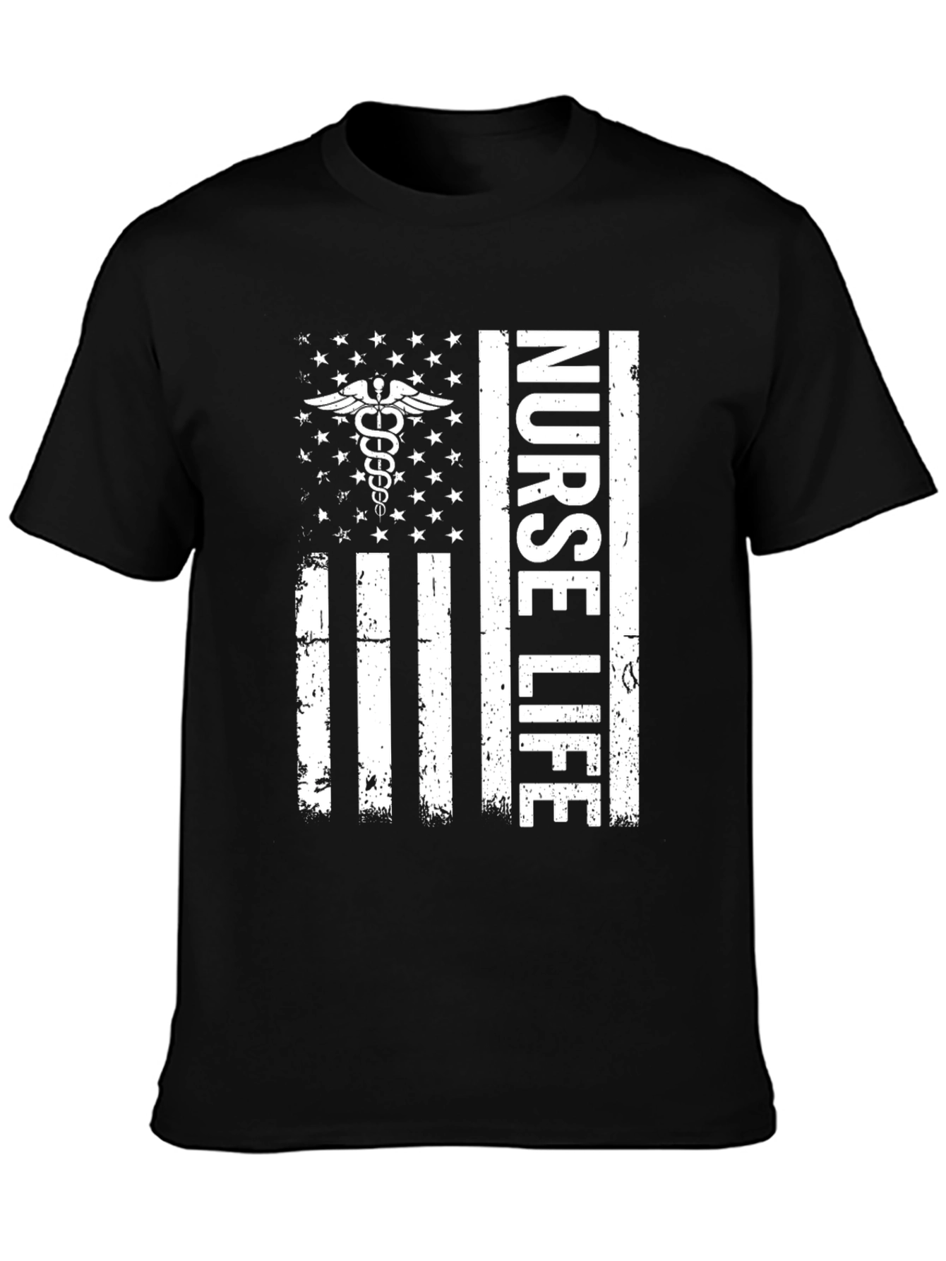 Nurse Life American Flag Graphic T-Shirt