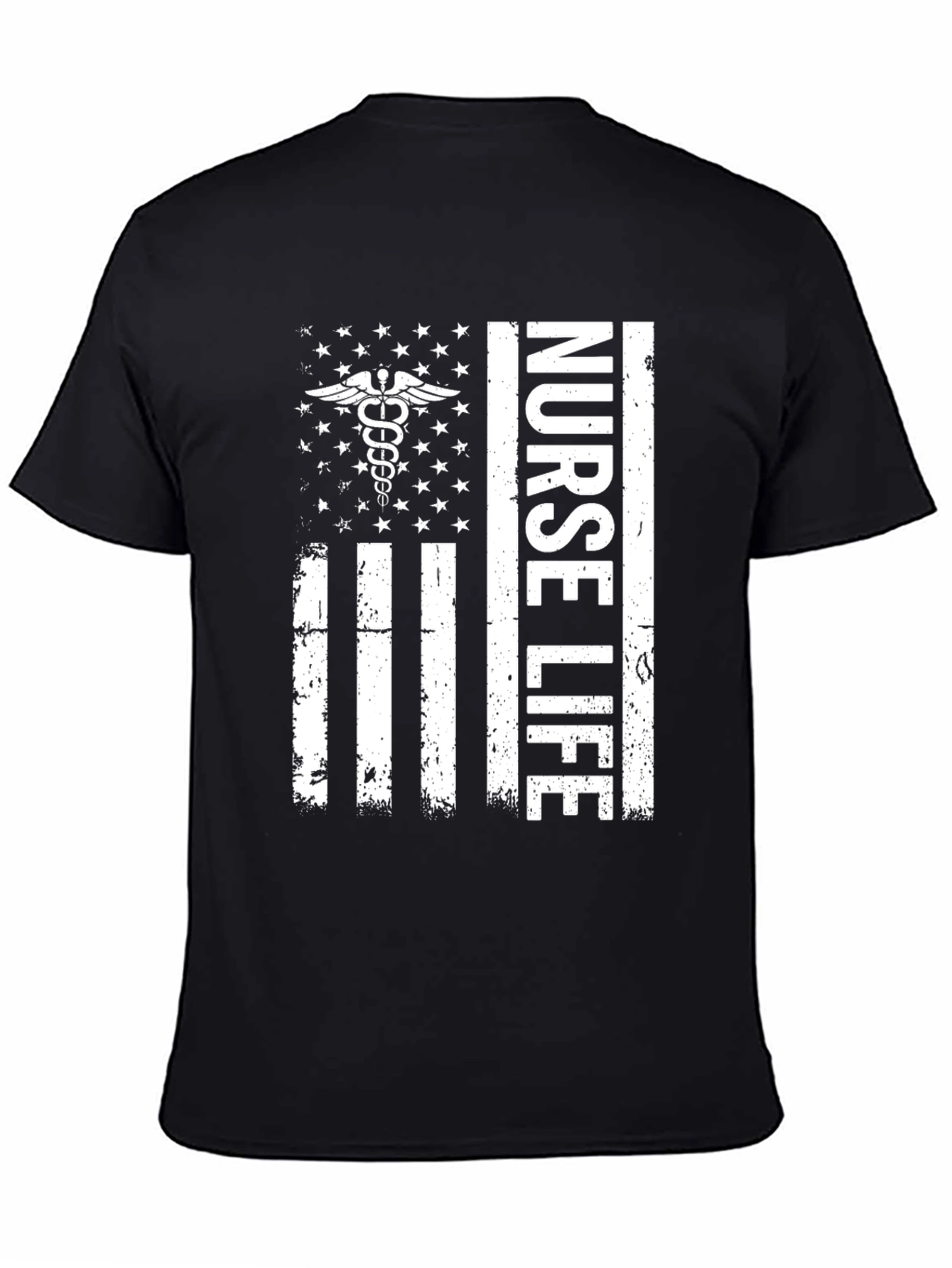 Nurse Life American Flag Graphic T-Shirt