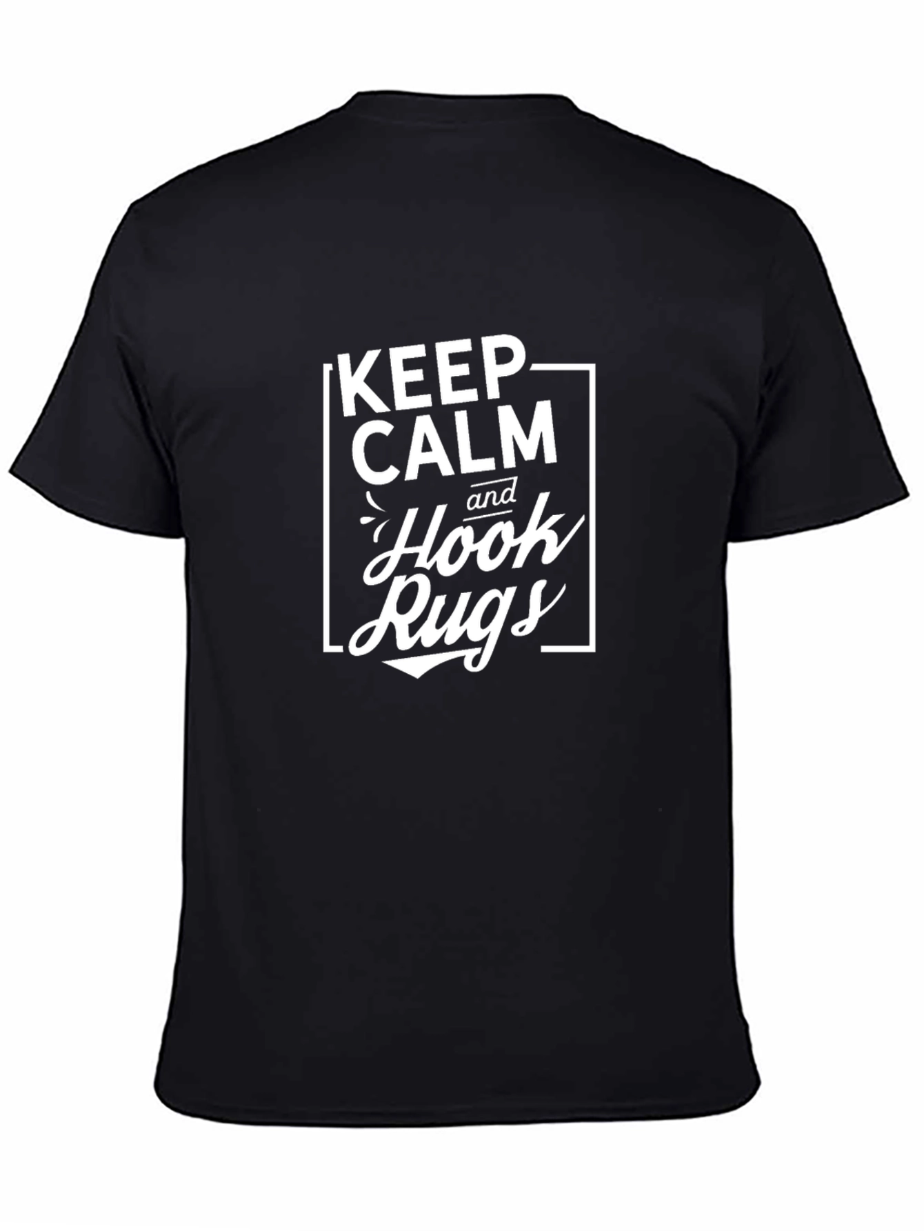 Keep Calm Hook Rugs Black T-Shirt
