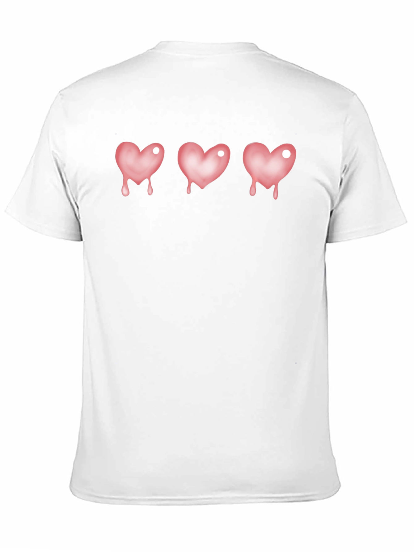 Pink Dripping Heart Graphic Black T-Shirt