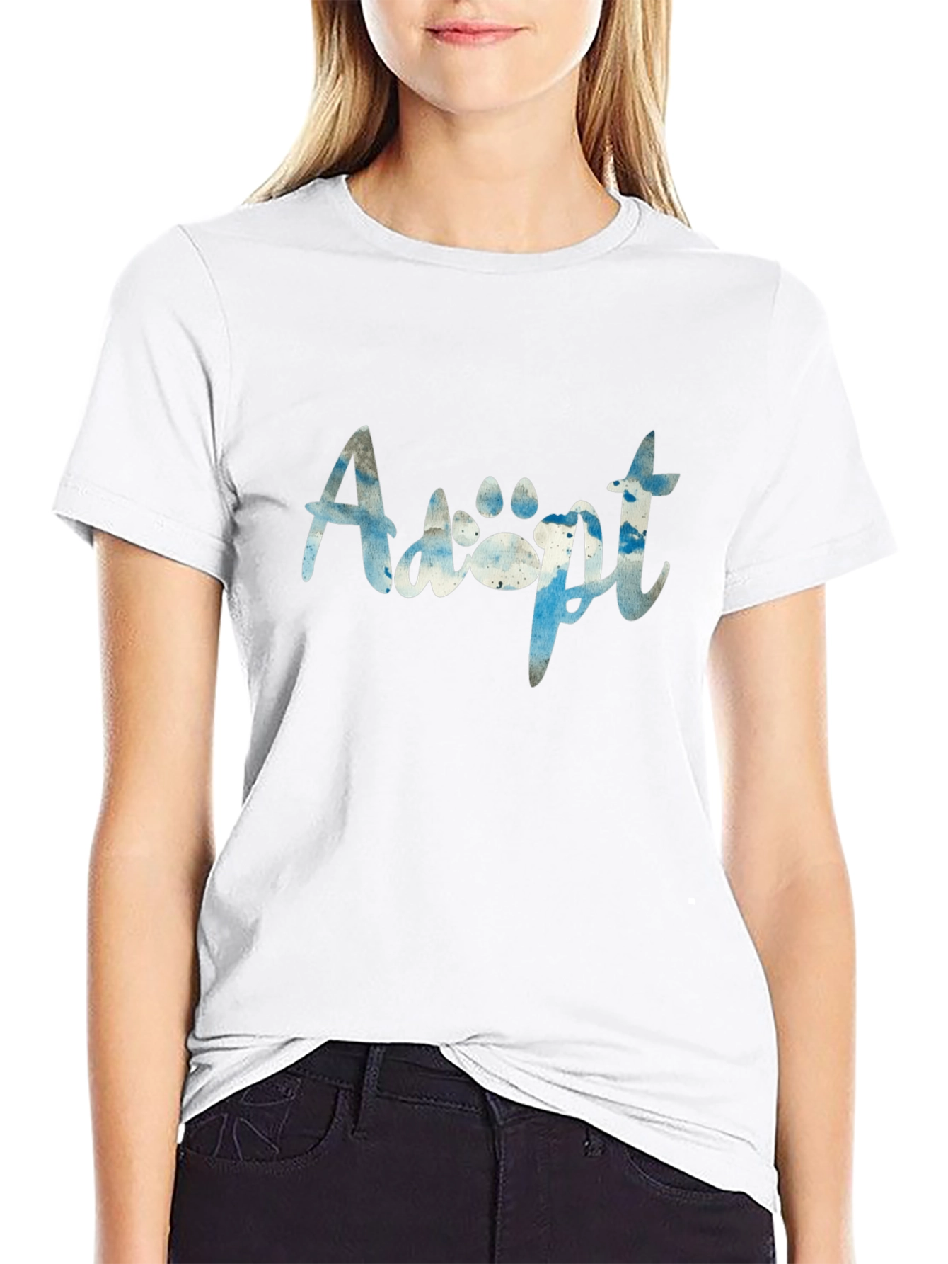 Adopt Paw Print Graphic T-Shirt