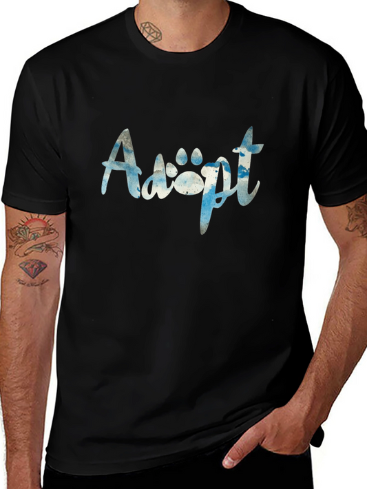 Adopt Paw Print Graphic T-Shirt