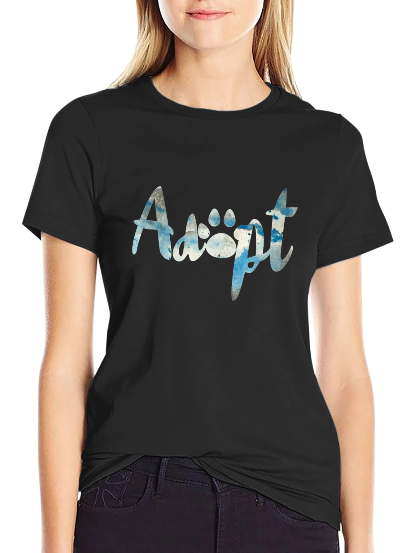 Adopt Paw Print Graphic T-Shirt