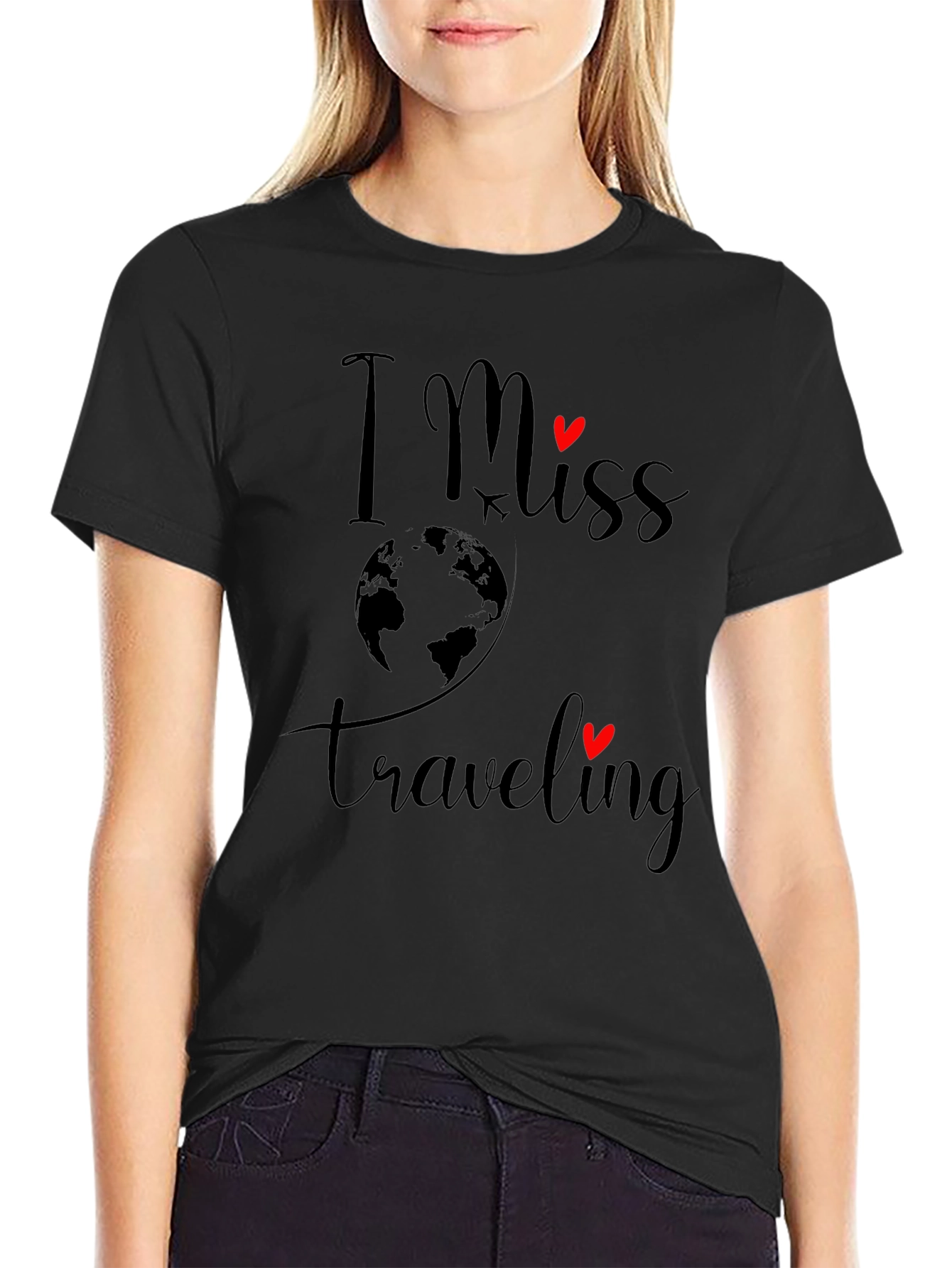 I Miss Traveling T-Shirt - Black Graphic Tee