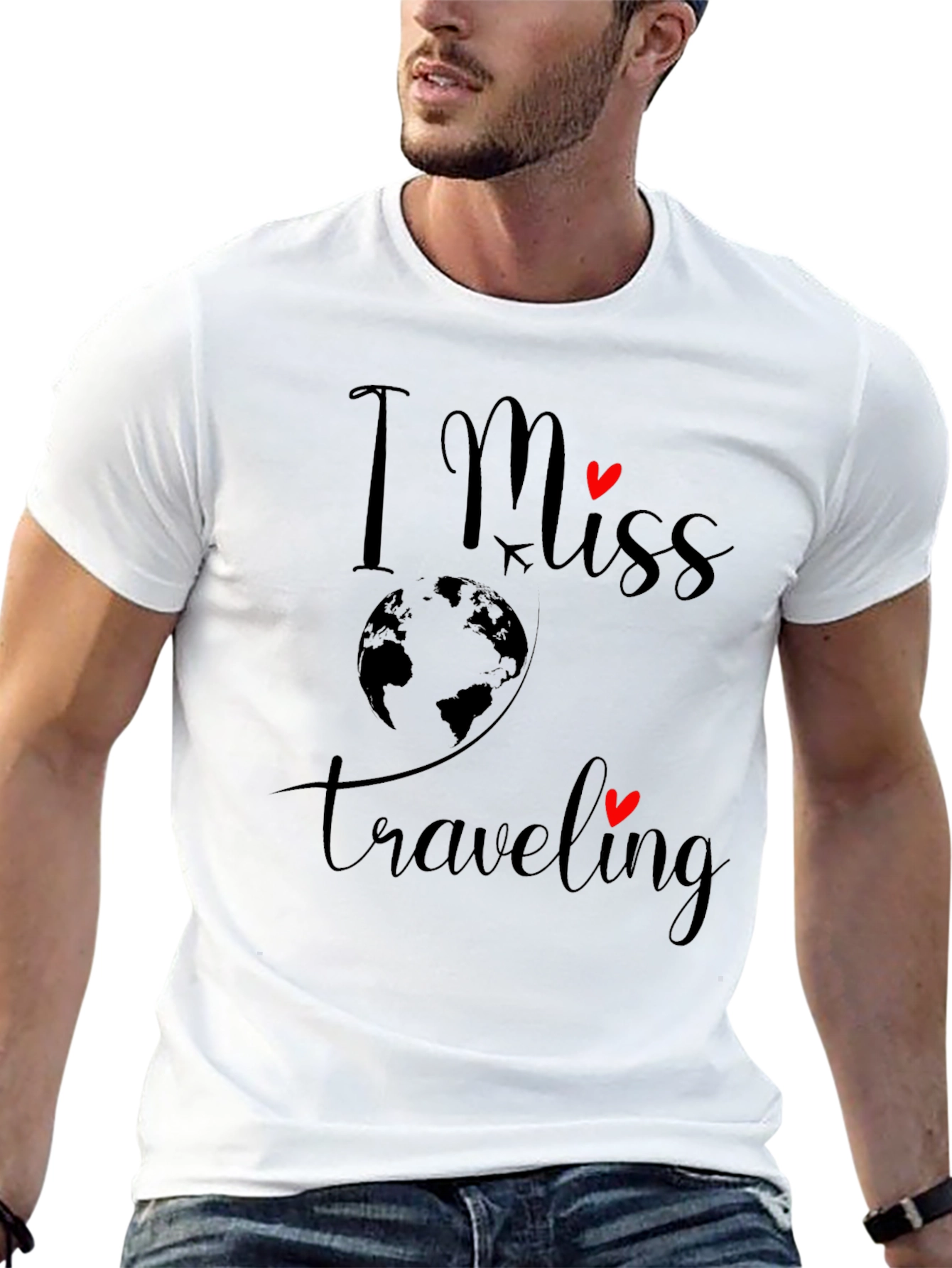 I Miss Traveling T-Shirt - Black Graphic Tee
