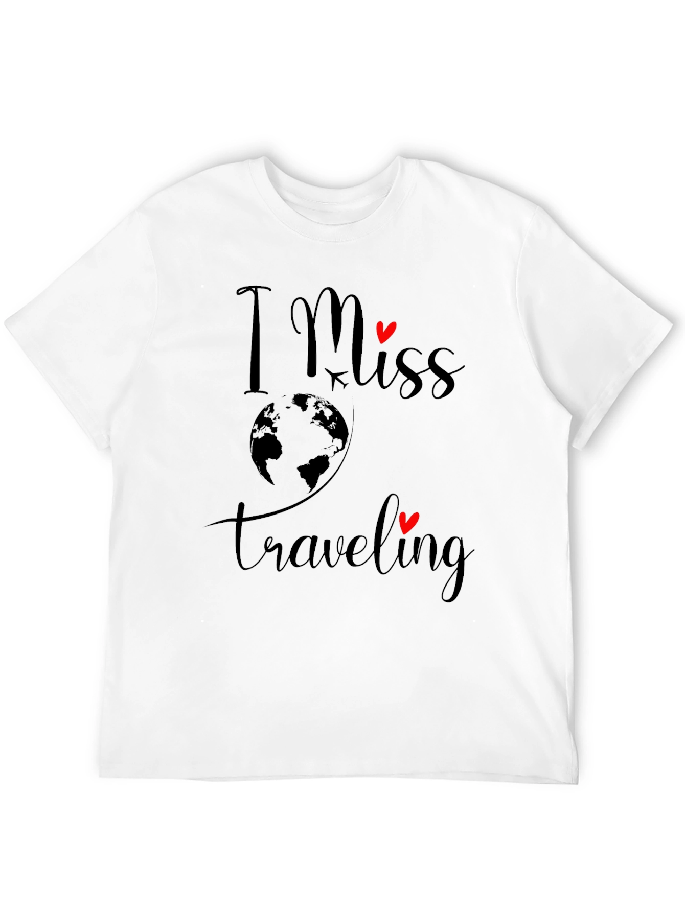 I Miss Traveling T-Shirt - Black Graphic Tee
