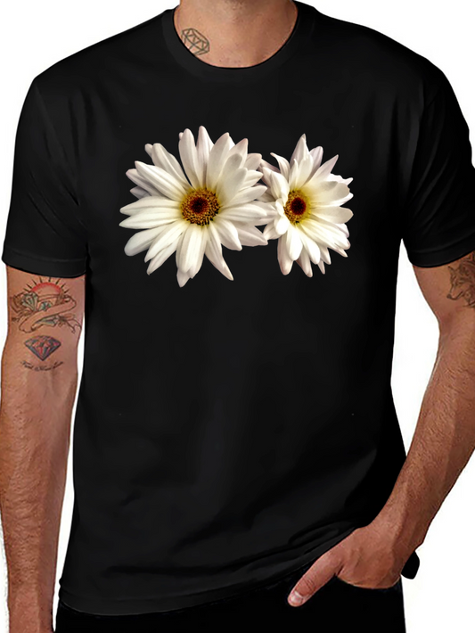 Daisy Flower Graphic Tee - Black