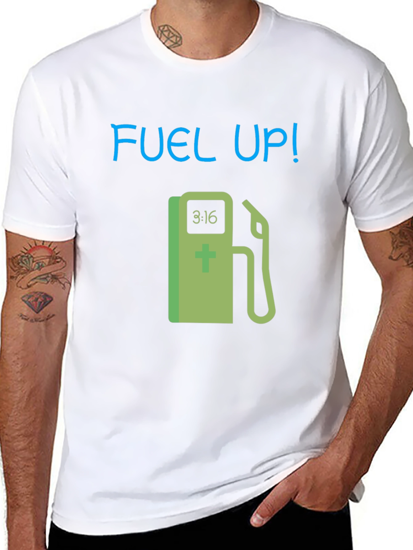 Fuel Up! Graphic Tee - Black Cotton T-Shirt