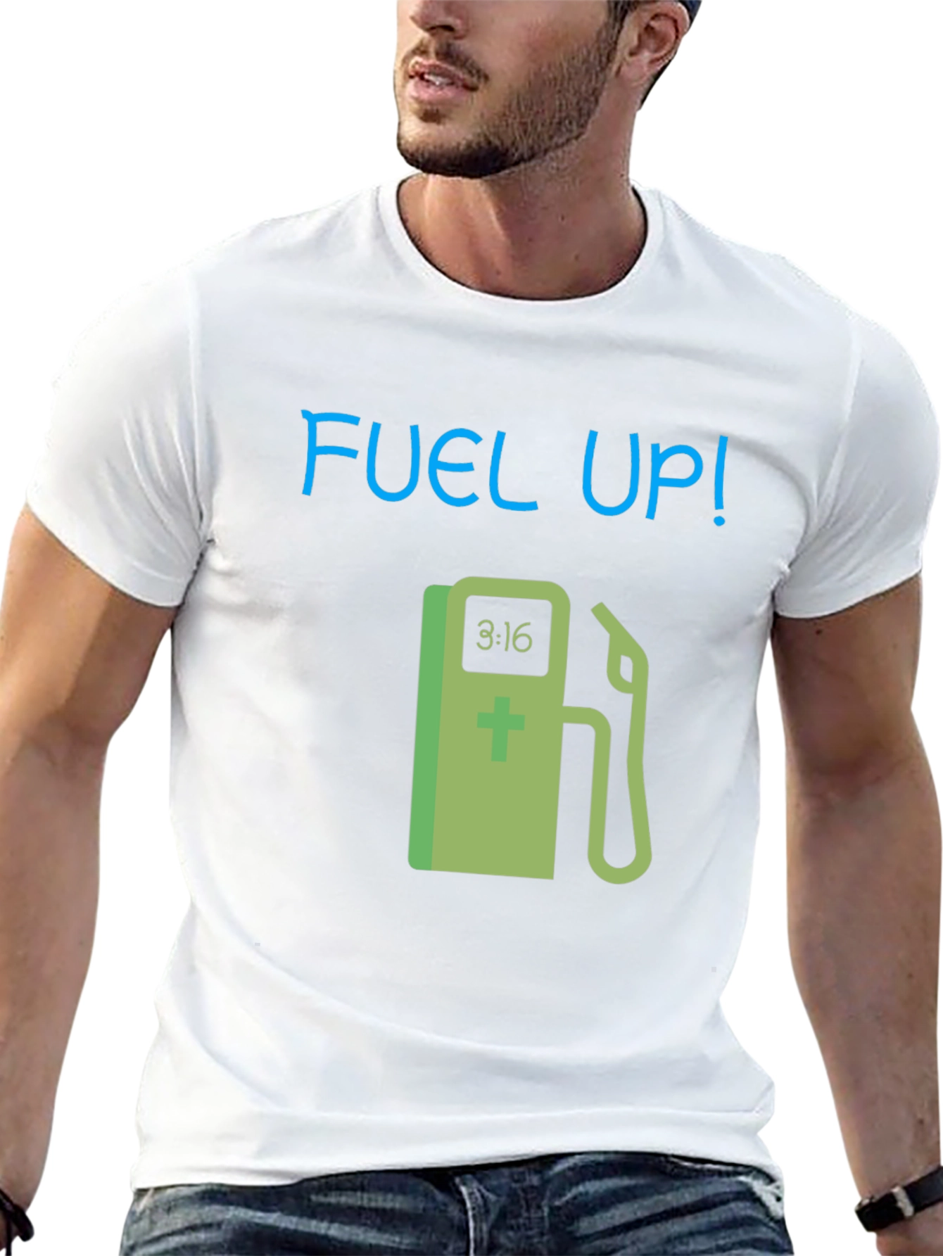 Fuel Up! Graphic Tee - Black Cotton T-Shirt
