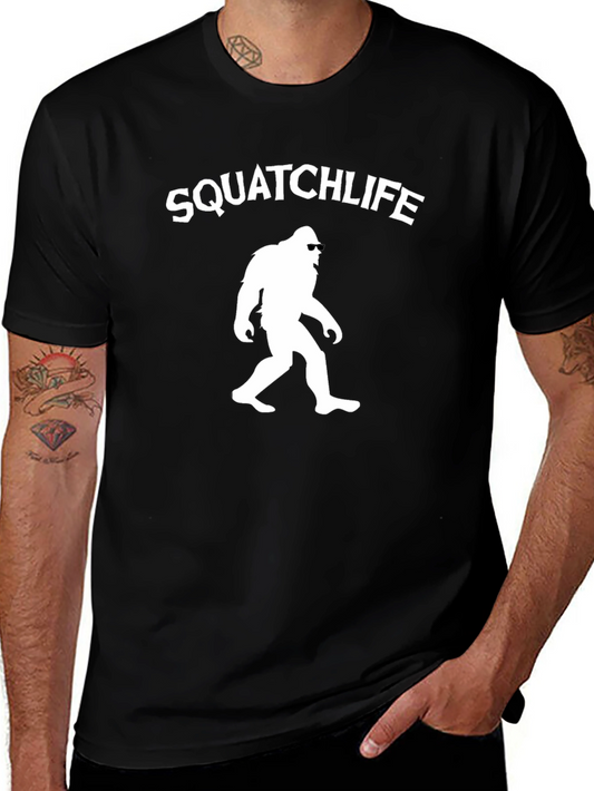 Squatchlife Graphic Tee - Black Cotton Bigfoot T-Shirt