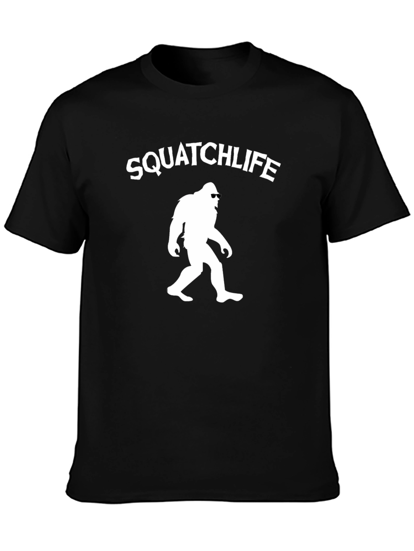 Squatchlife Graphic Tee - Black Cotton Bigfoot T-Shirt