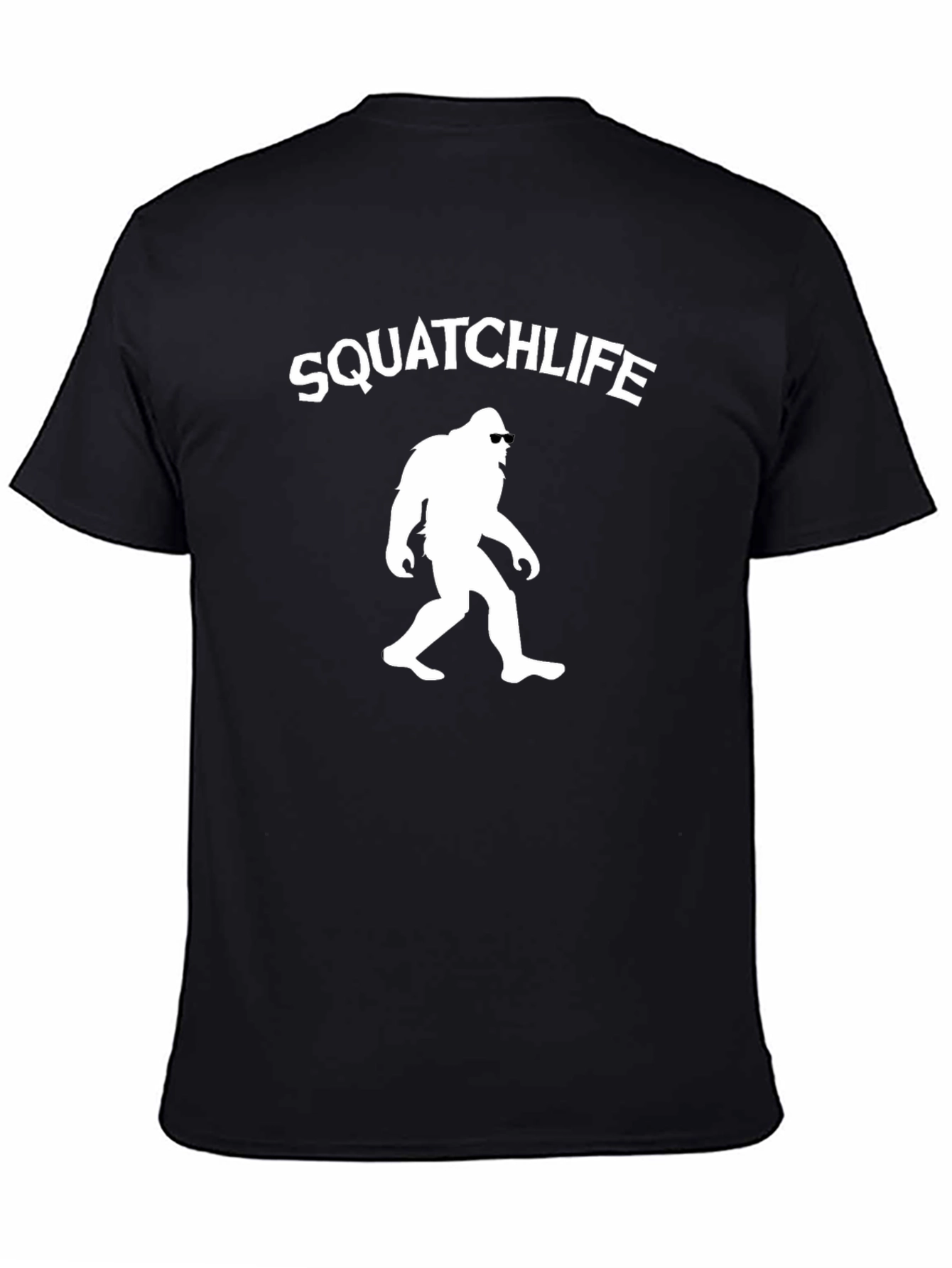 Squatchlife Graphic Tee - Black Cotton Bigfoot T-Shirt