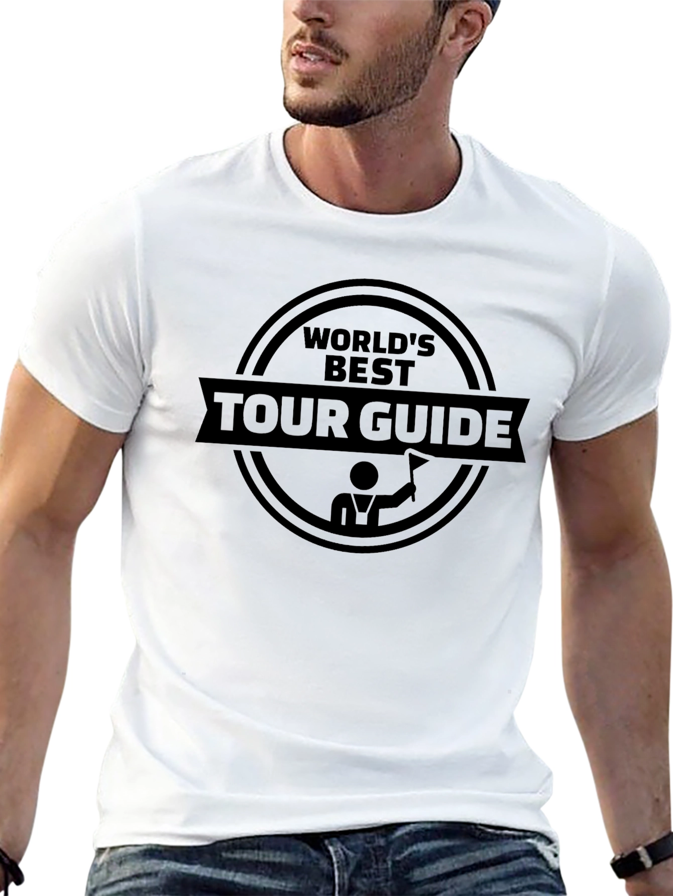 Worlds Best Tour Guide Black Graphic T-Shirt