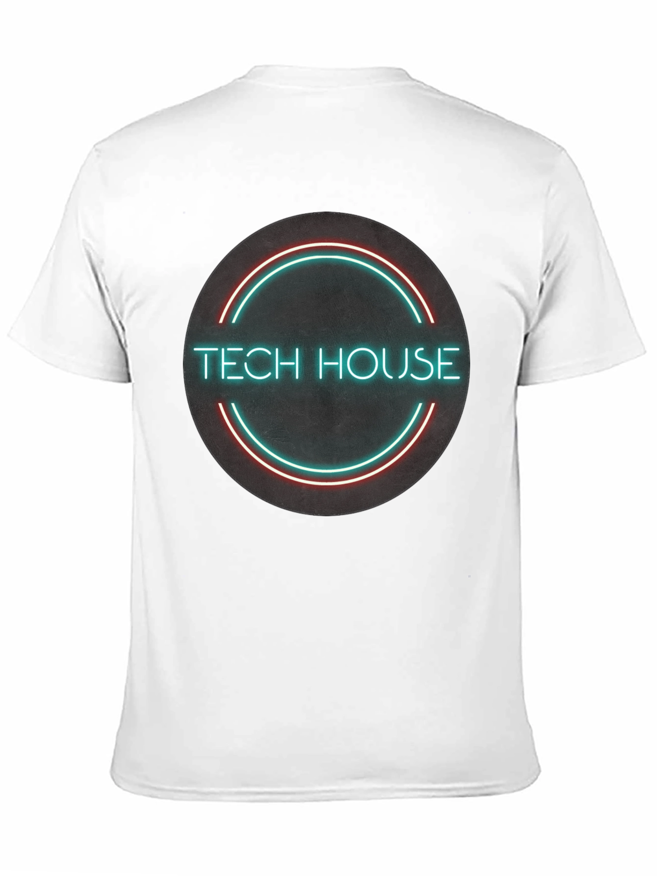 Tech House Neon Design Black T-Shirt