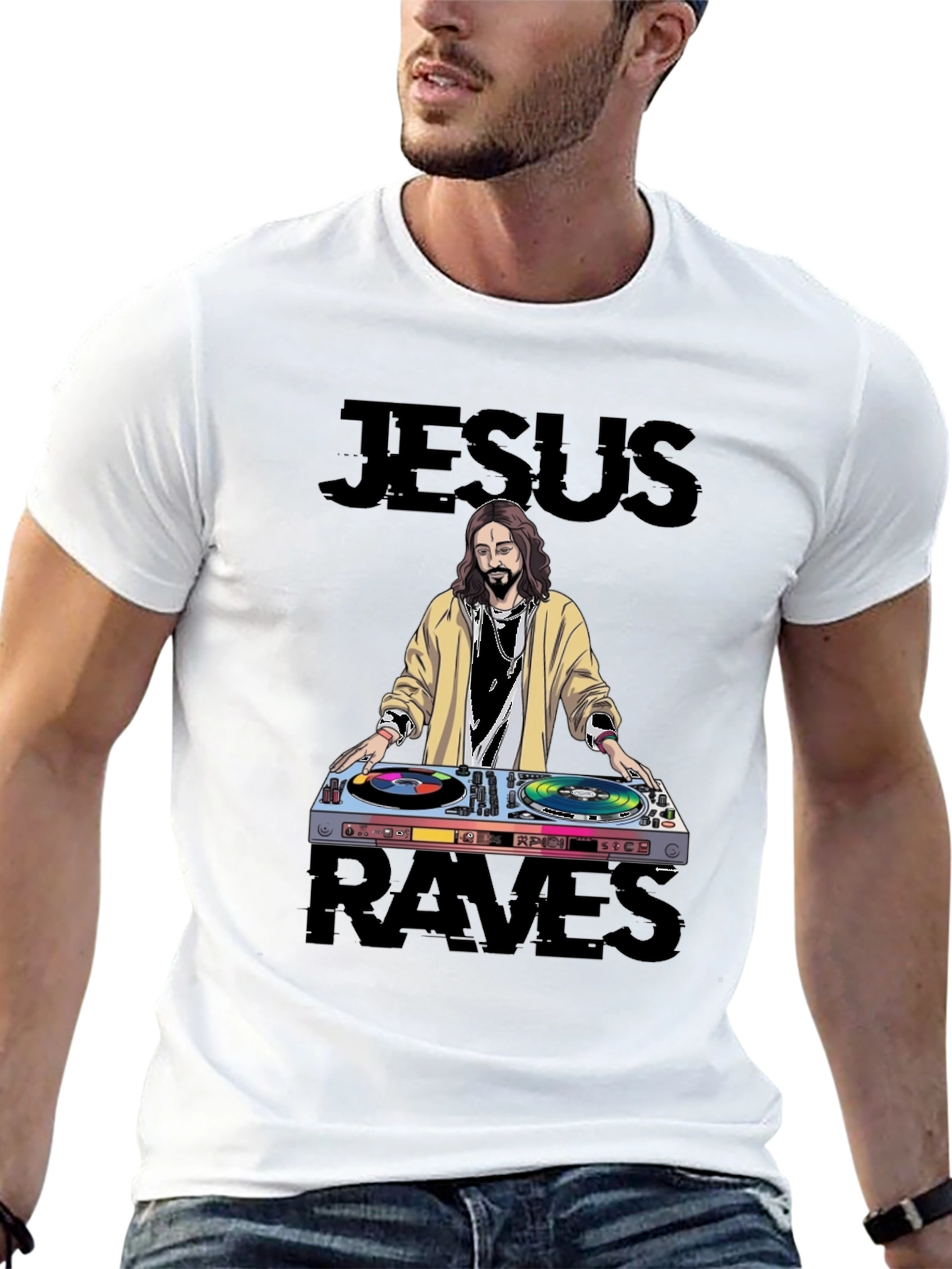 Jesus Raves Graphic T-Shirt