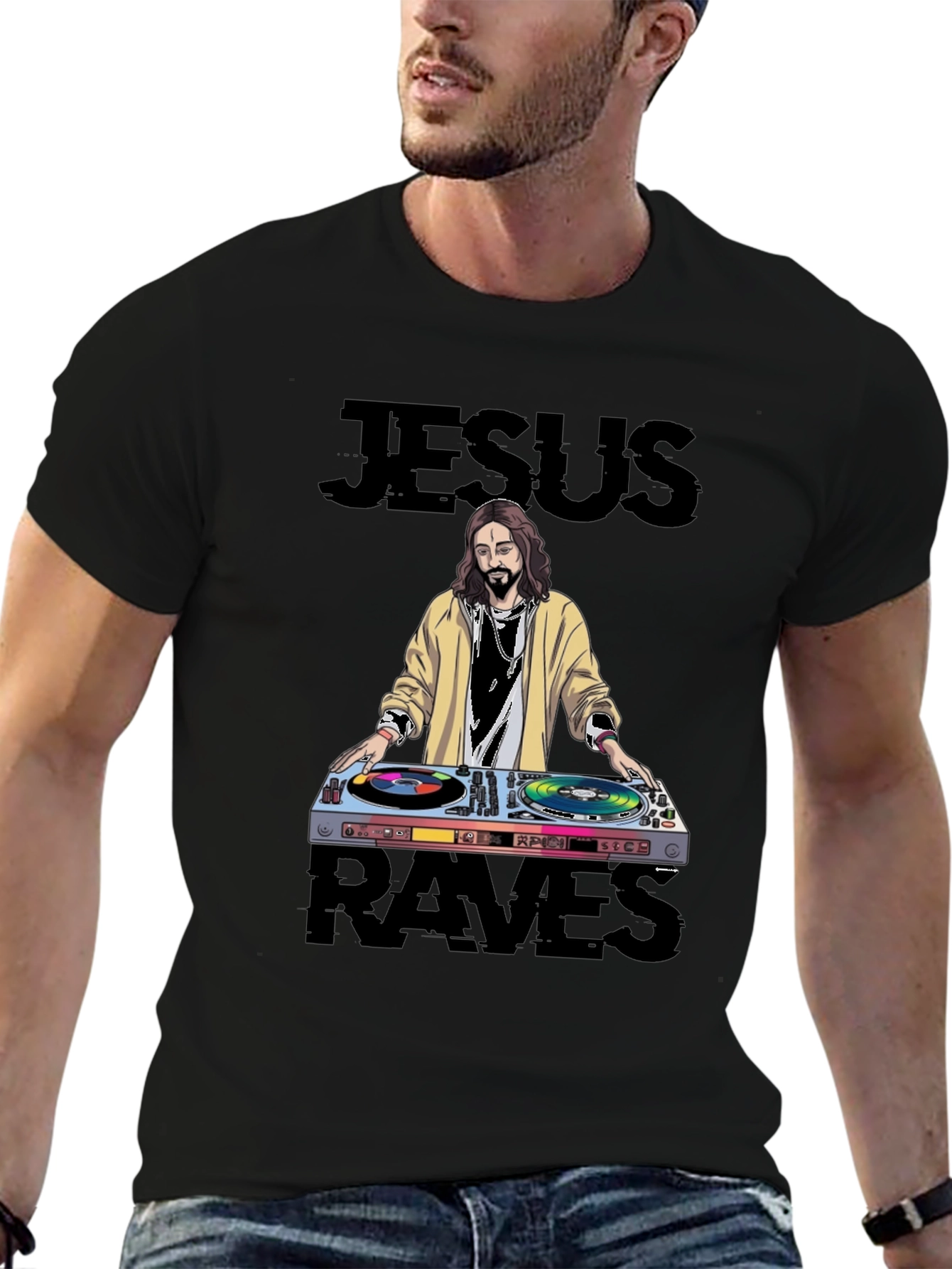 Jesus Raves Graphic T-Shirt