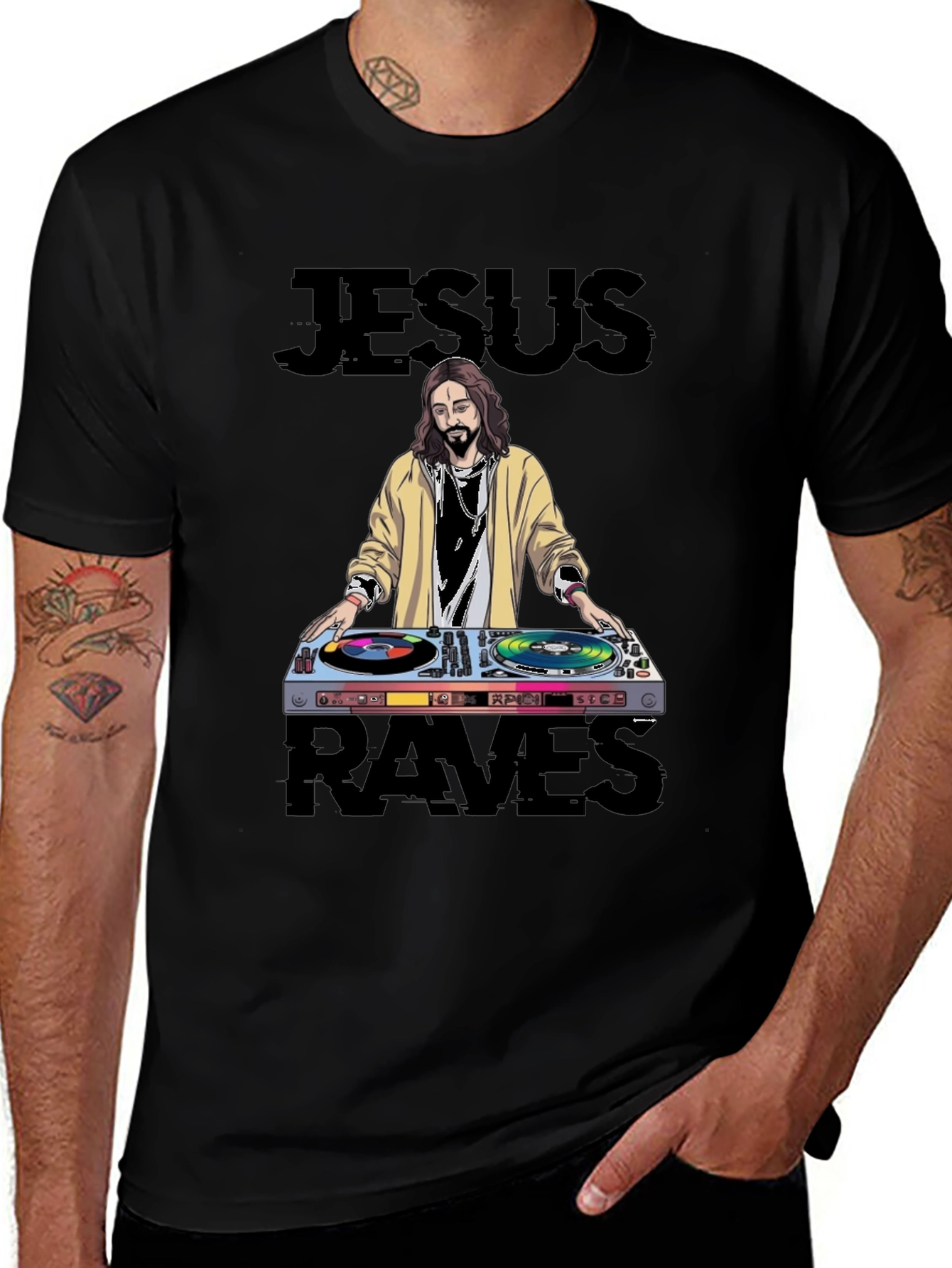 Jesus Raves Graphic T-Shirt