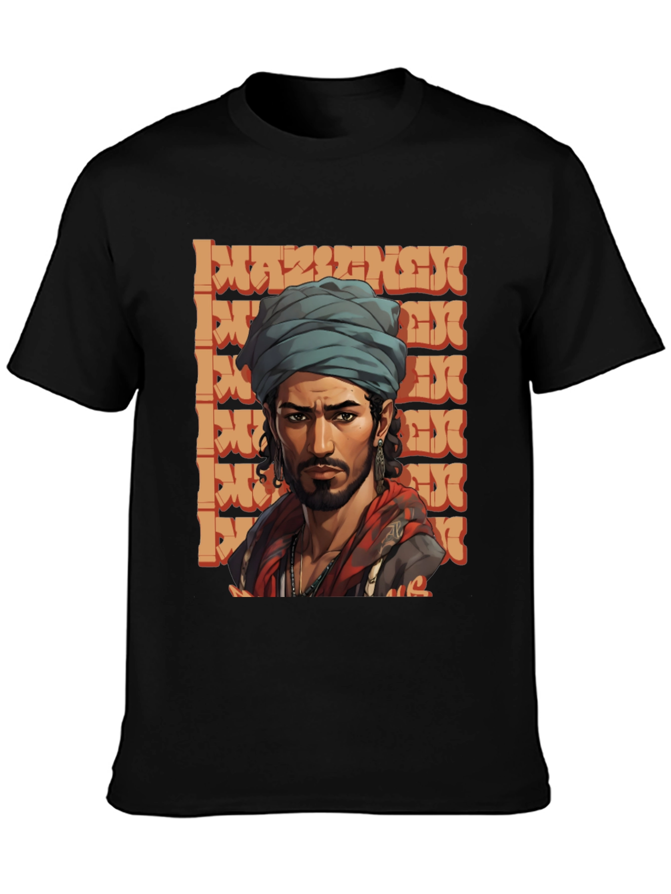 Cool Graphic Tee - Stylish Man with Turban Design