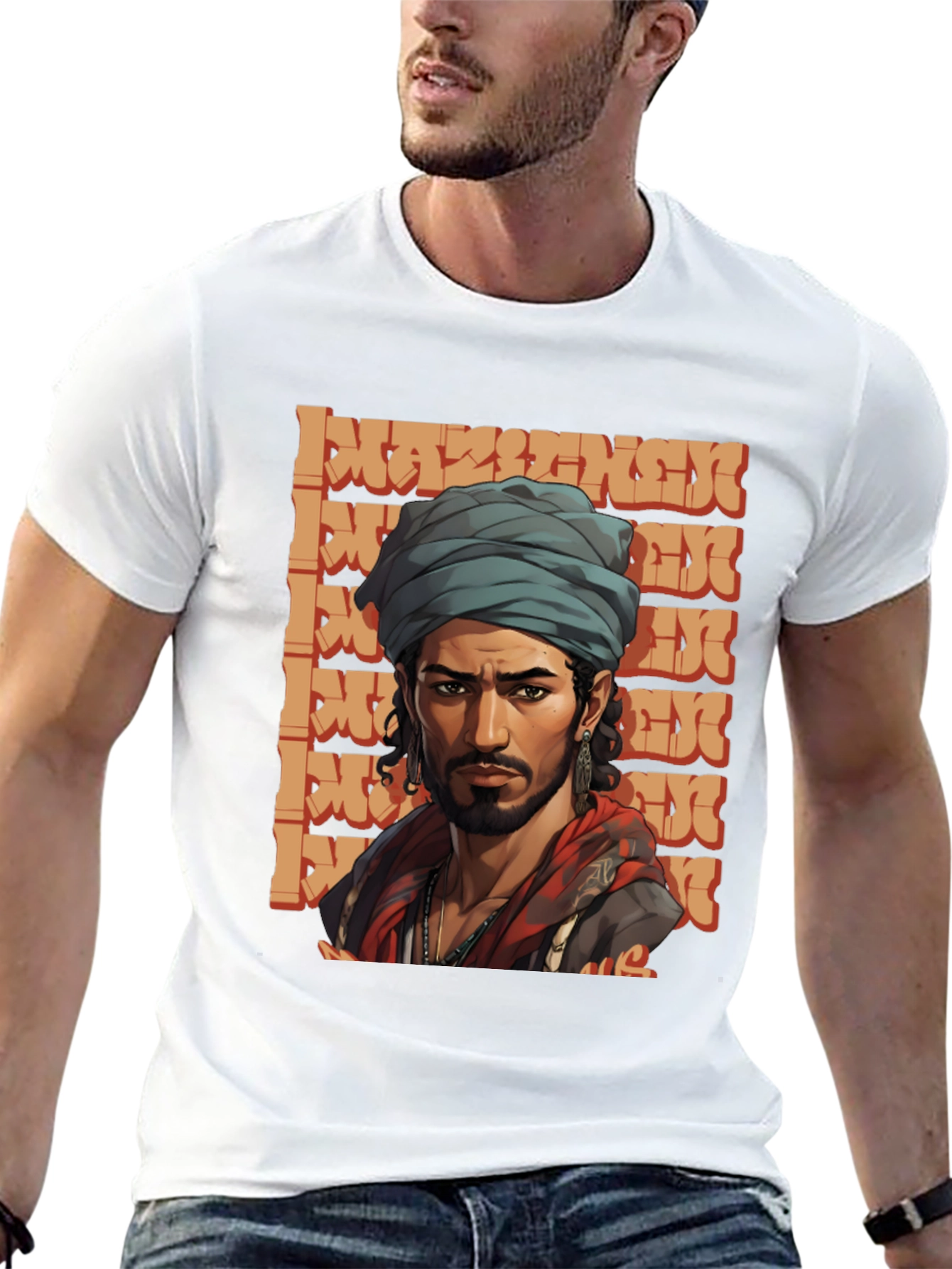 Cool Graphic Tee - Stylish Man with Turban Design