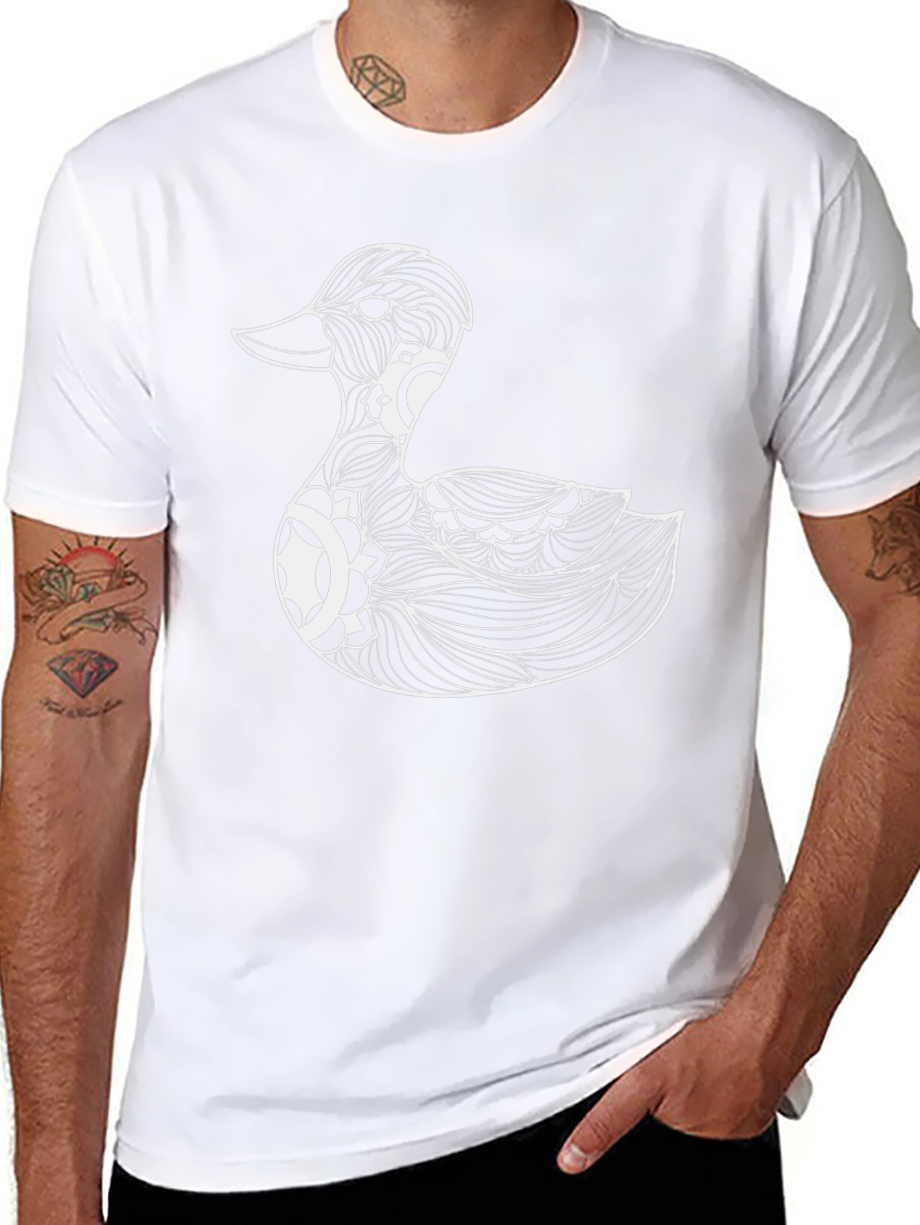 Duck Mandala Black T-Shirt - Stylish Graphic Tee