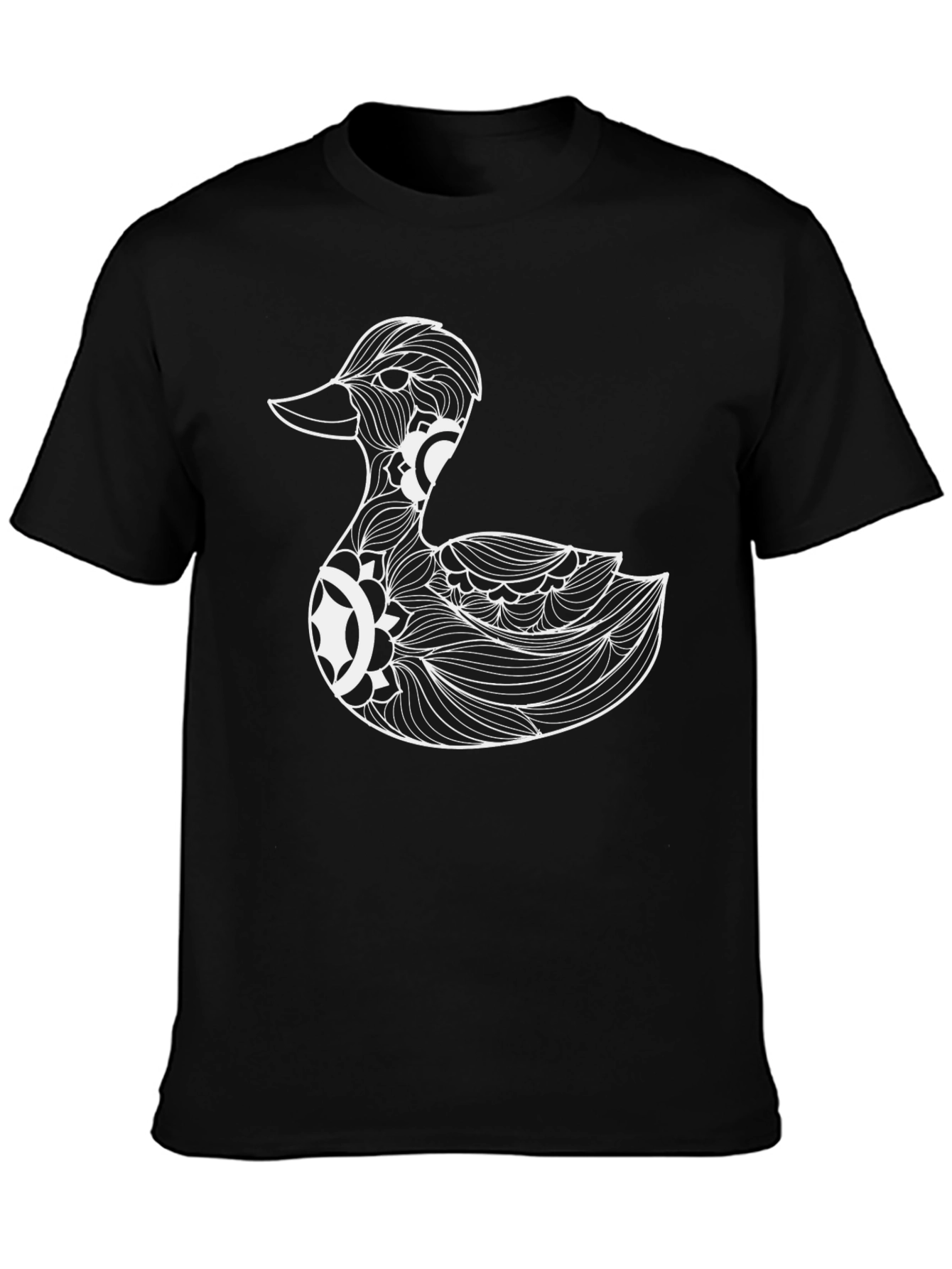 Duck Mandala Black T-Shirt - Stylish Graphic Tee