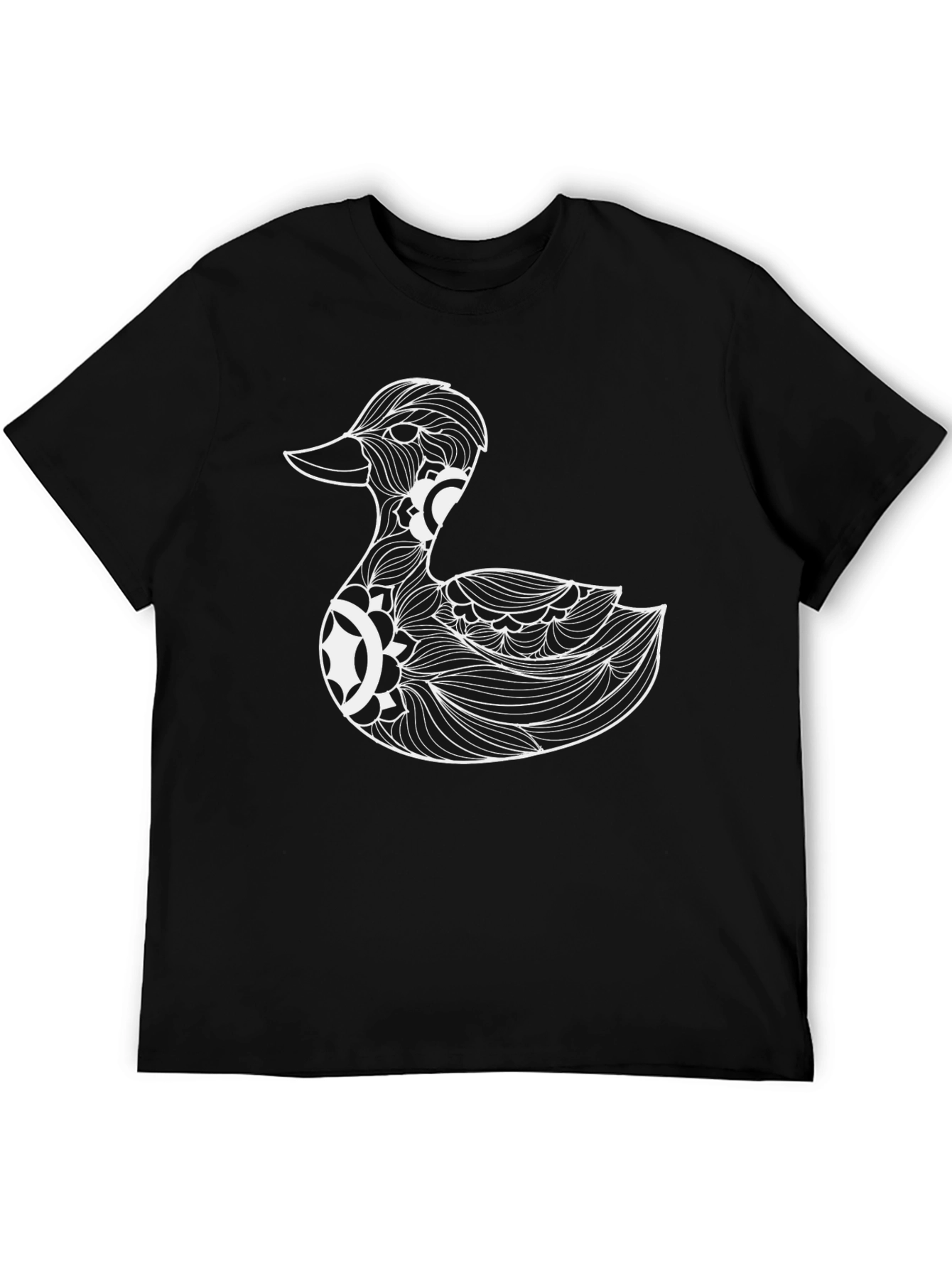 Duck Mandala Black T-Shirt - Stylish Graphic Tee