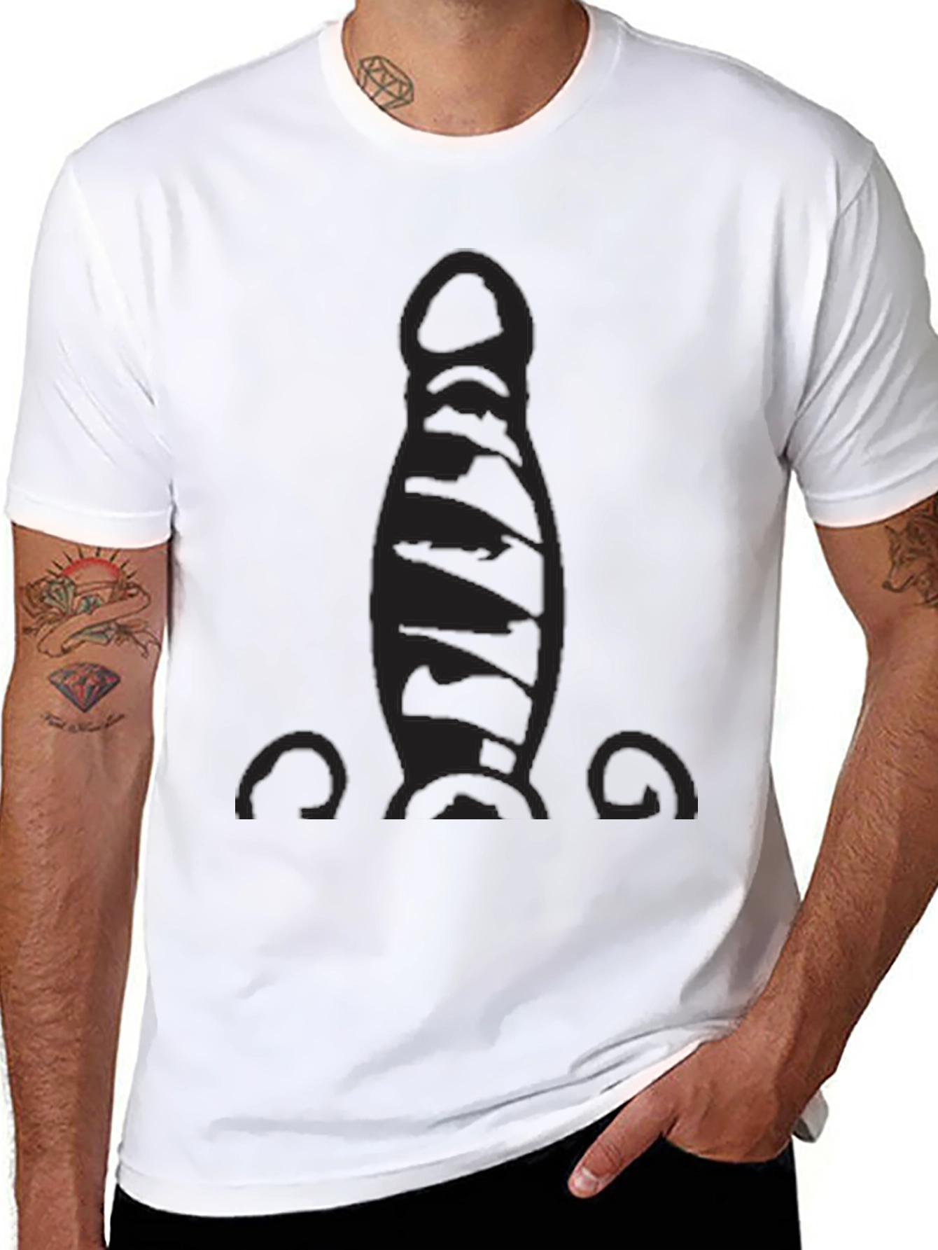 Mens Black Bowling Pin Graphic Tee