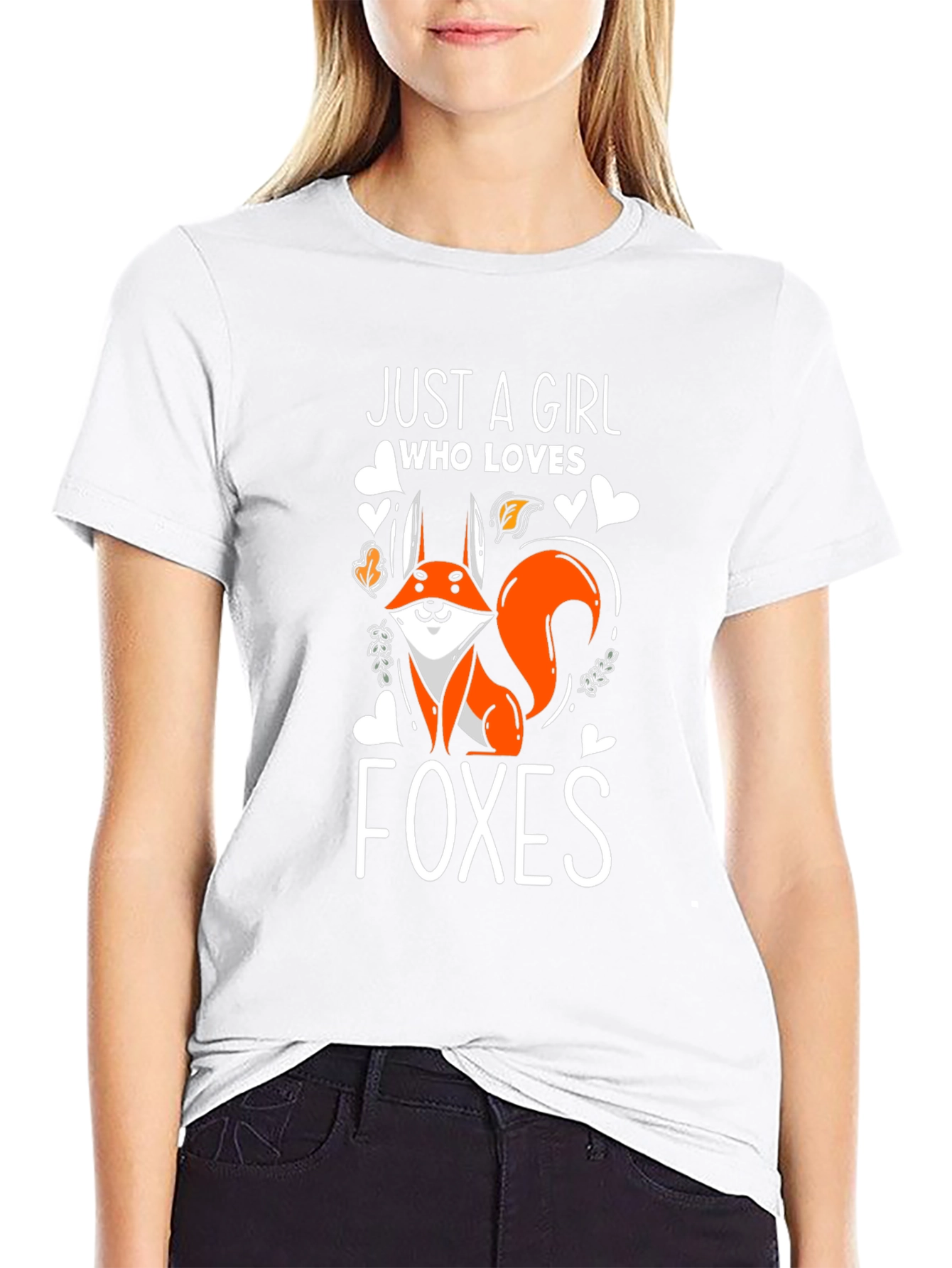 Just A Girl Who Loves Foxes Black T-Shirt