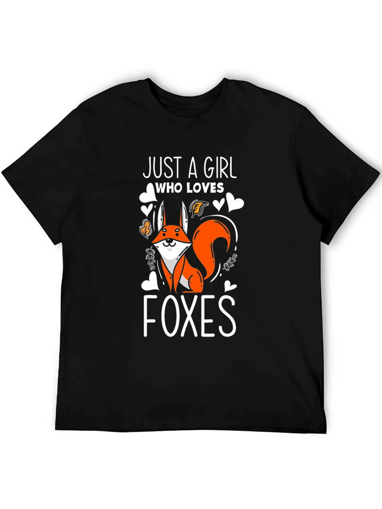 Just A Girl Who Loves Foxes Black T-Shirt
