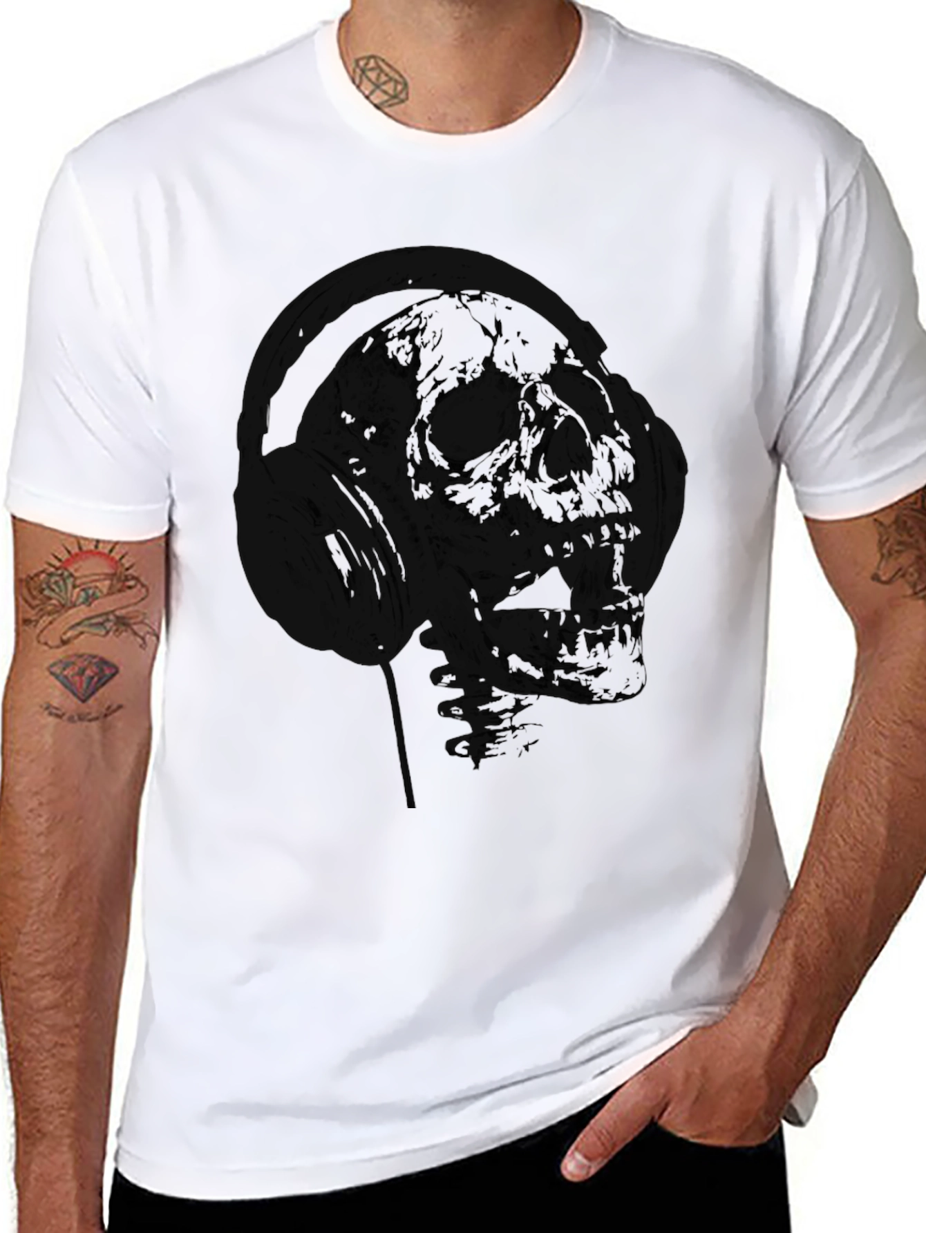 Skull Astronaut Graphic Black T-Shirt