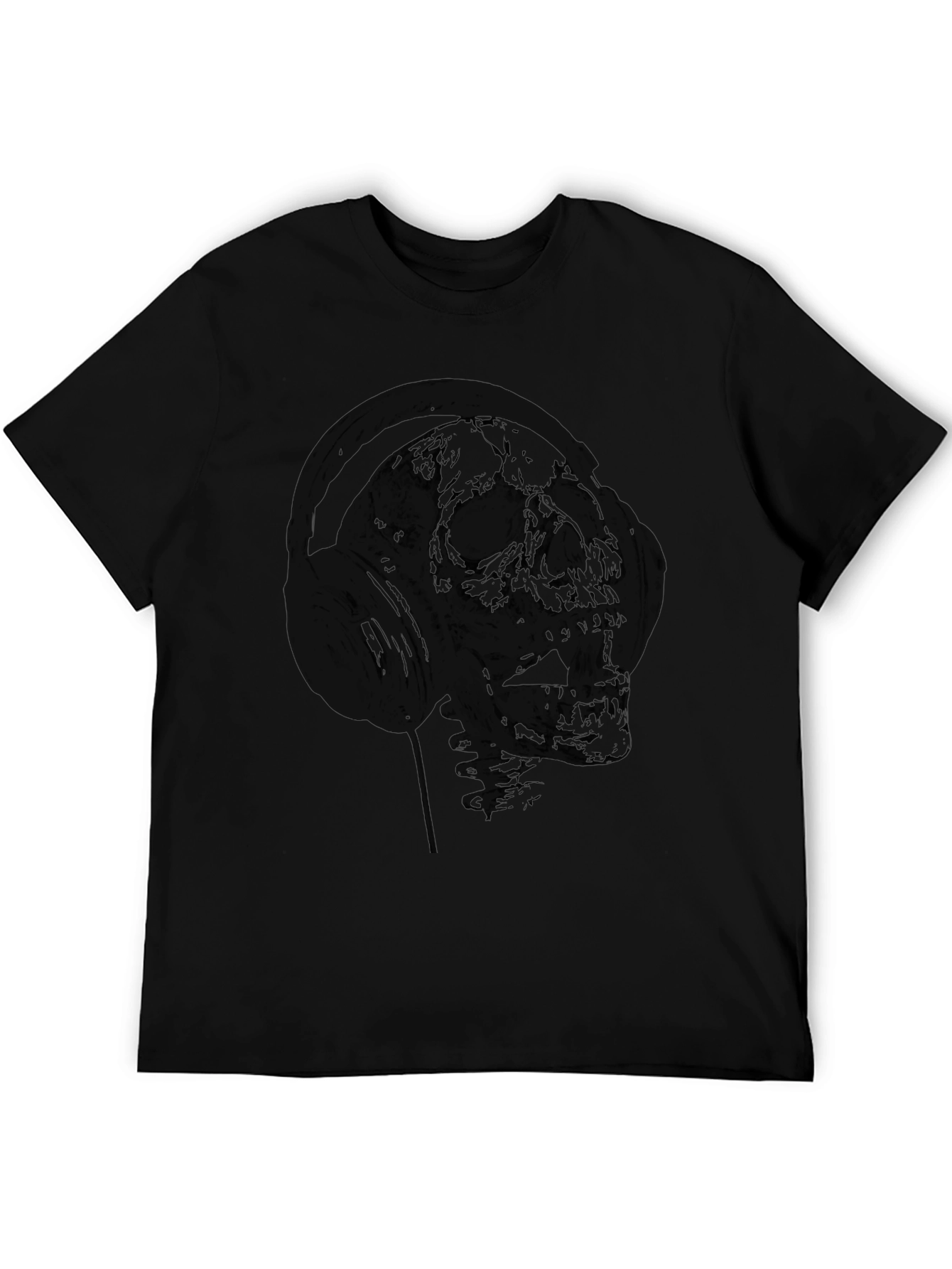 Skull Astronaut Graphic Black T-Shirt