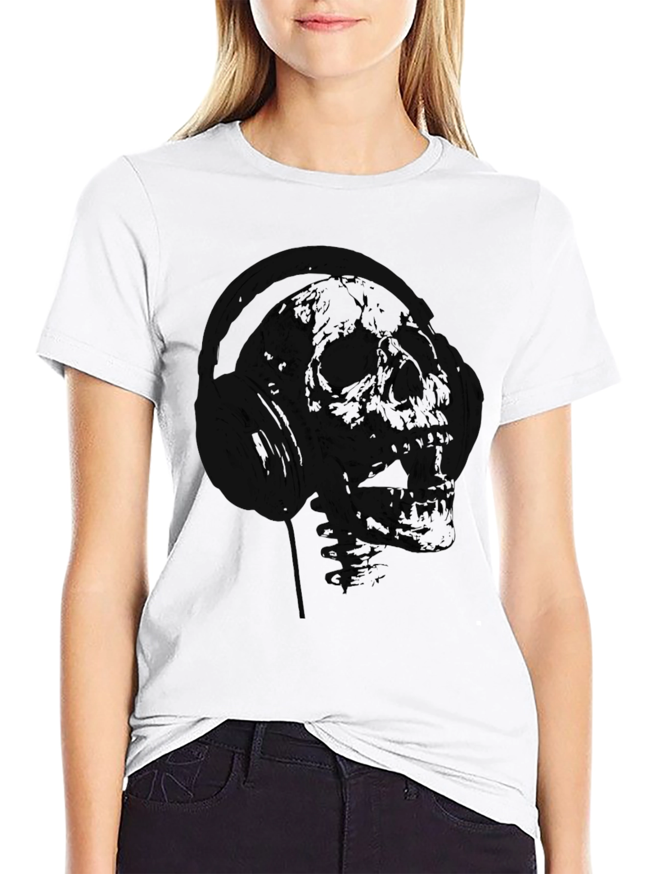 Skull Astronaut Graphic Black T-Shirt