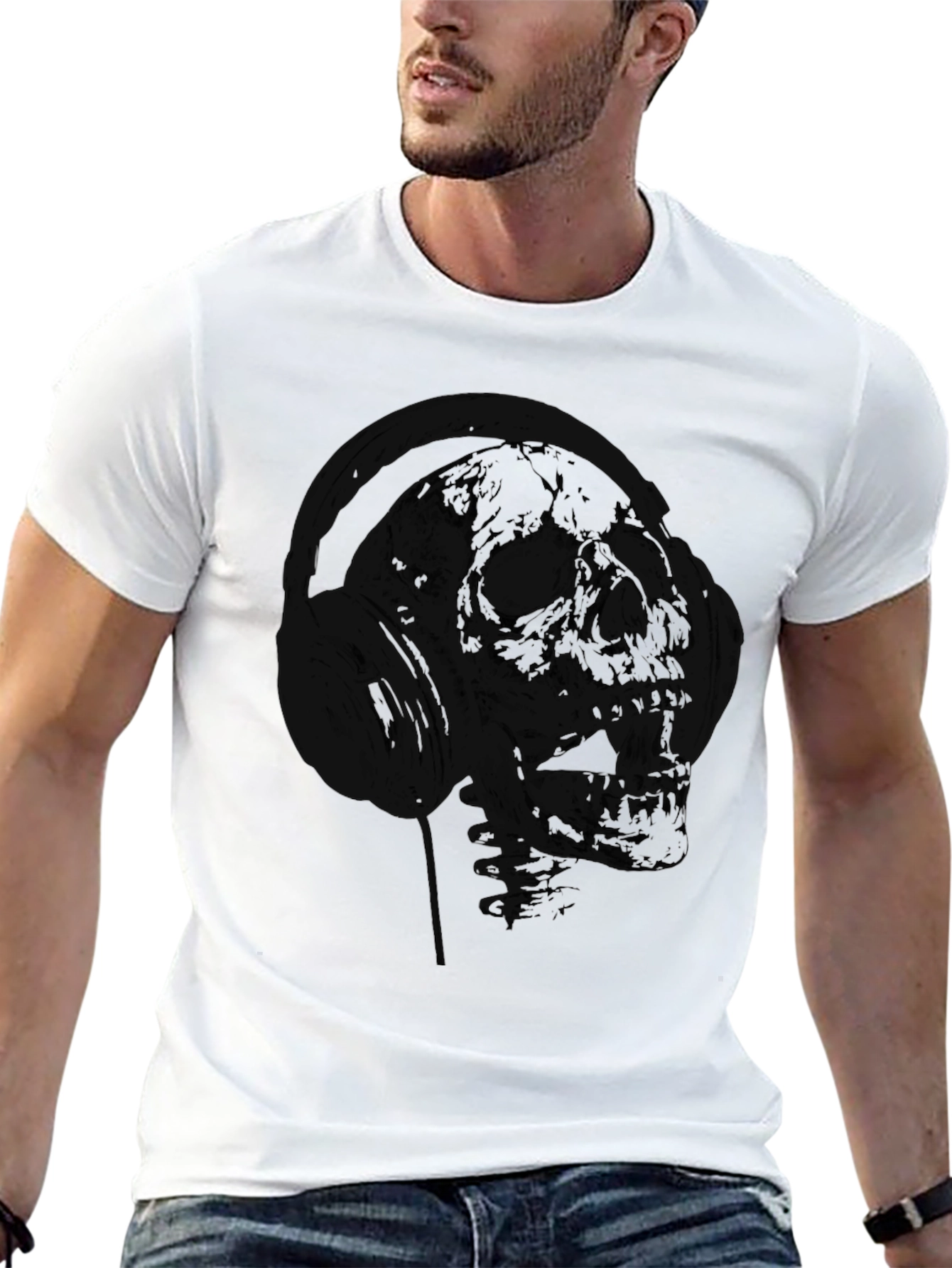 Skull Astronaut Graphic Black T-Shirt
