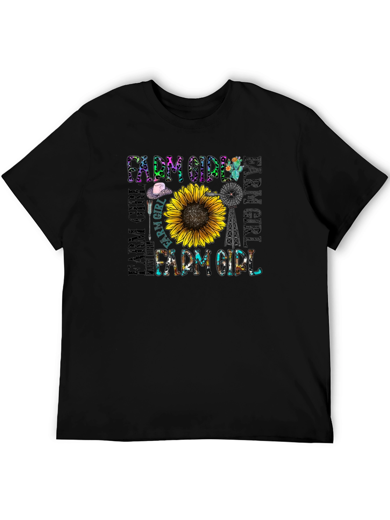Farm Girl Graphic T-Shirt - Sunflower Country Tee