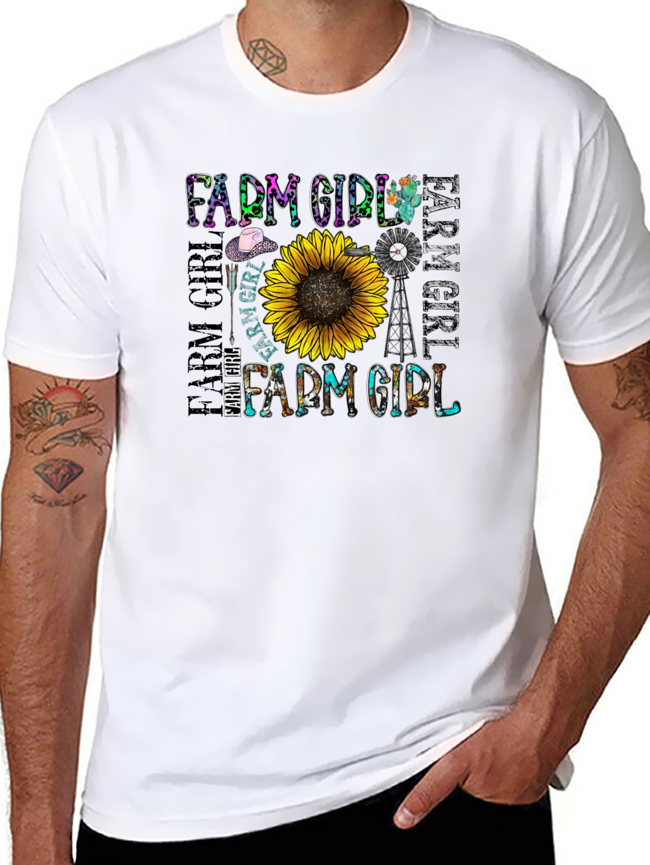 Farm Girl Graphic T-Shirt - Sunflower Country Tee
