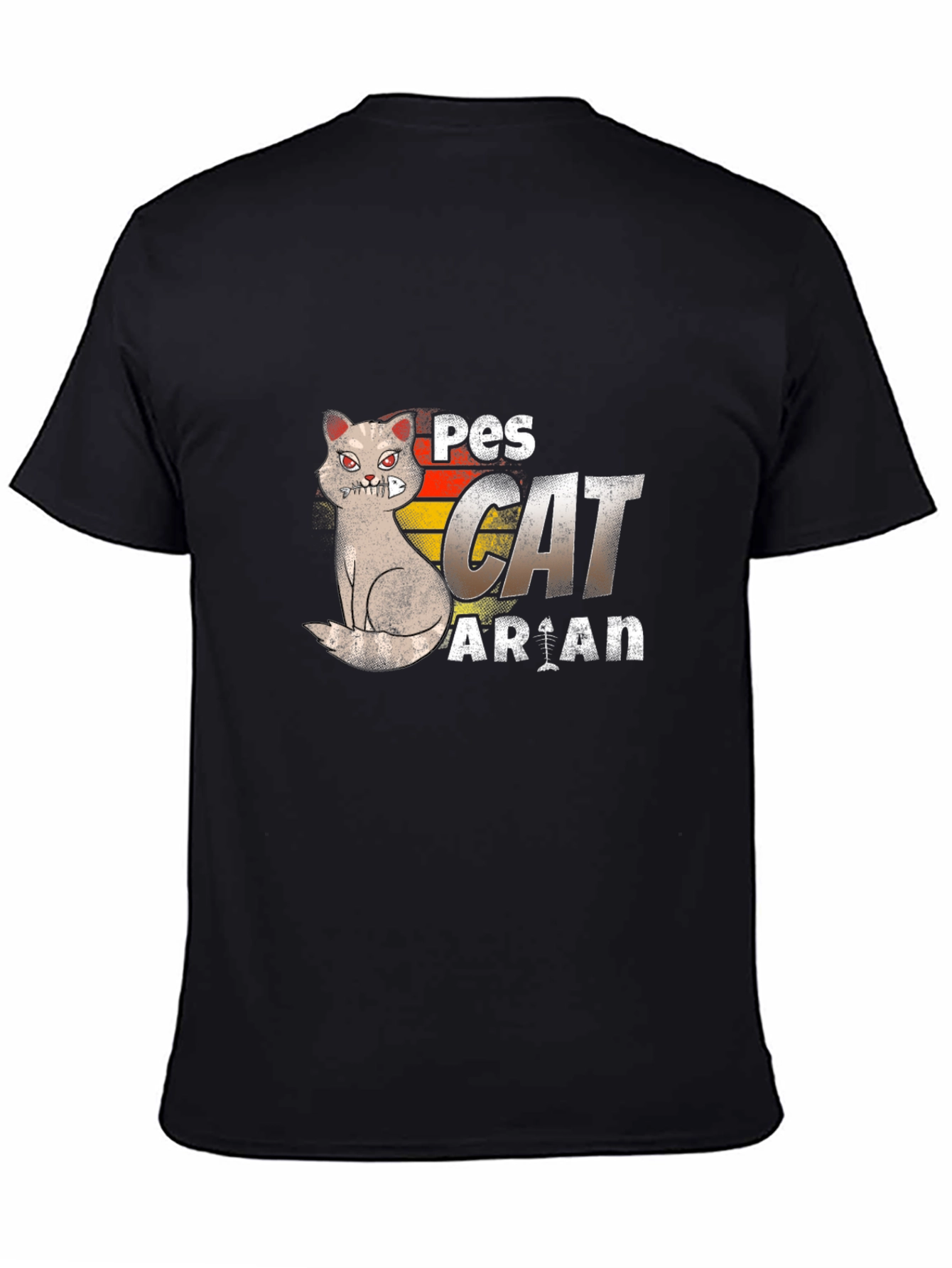 Pescatarian Cat T-Shirt Funny Seafood Lover Tee