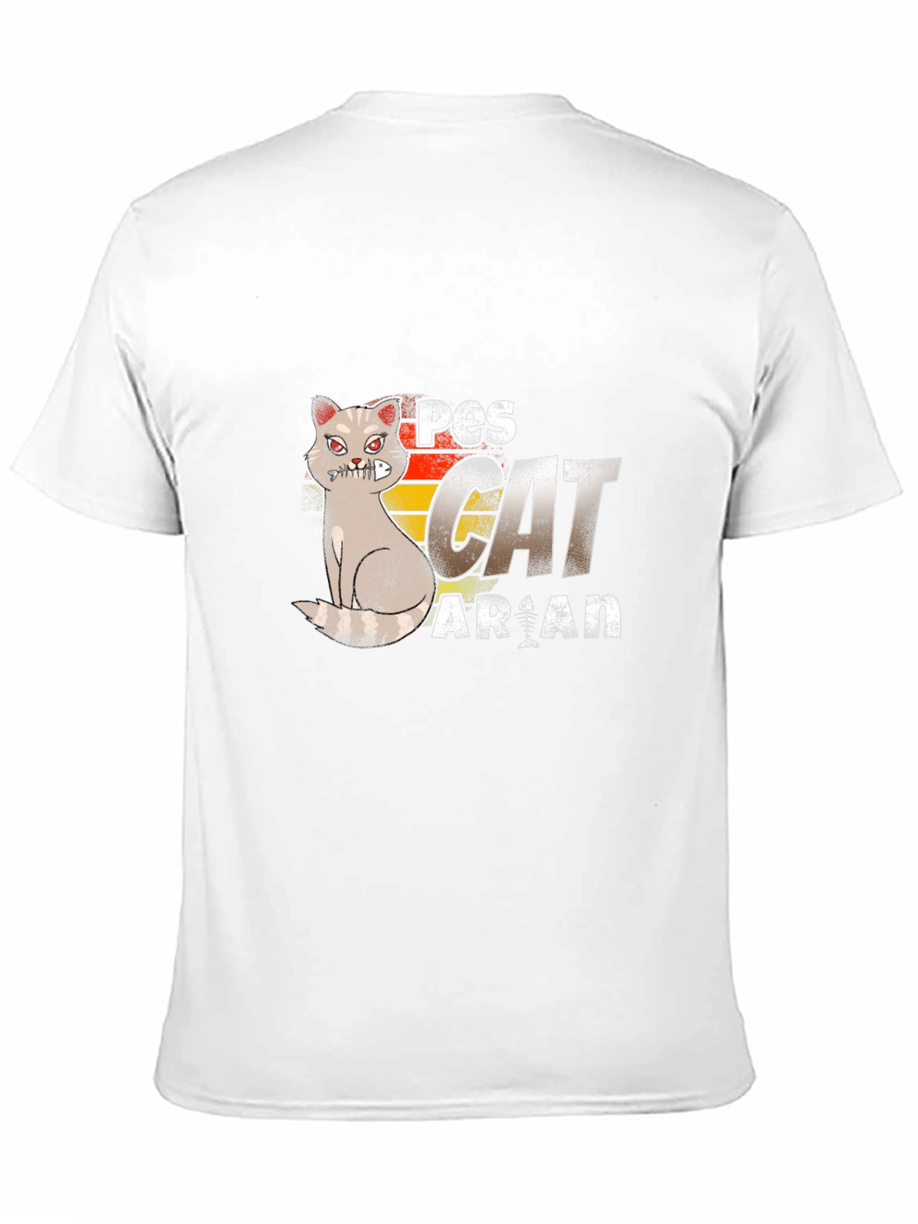 Pescatarian Cat T-Shirt Funny Seafood Lover Tee