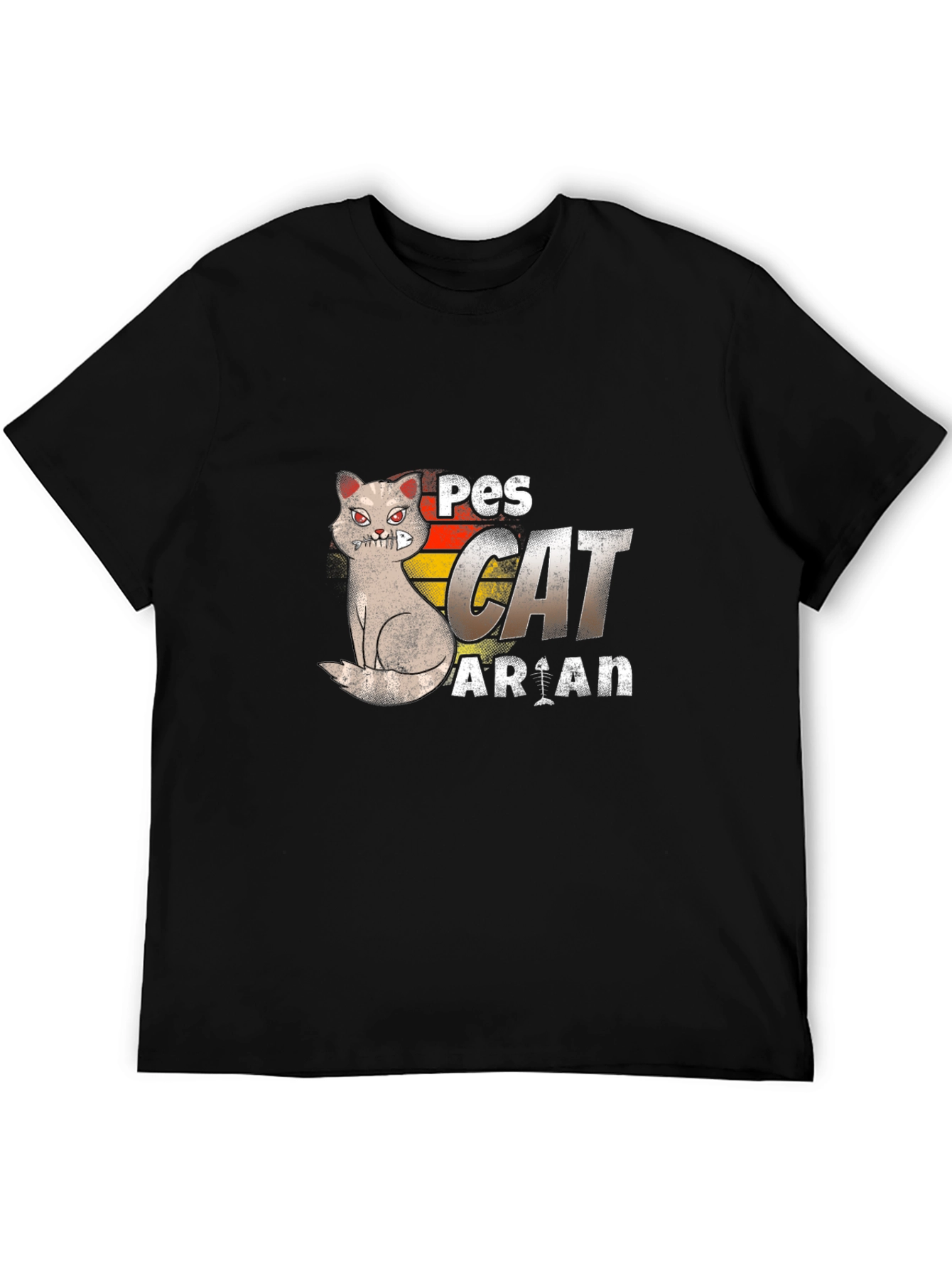 Pescatarian Cat T-Shirt Funny Seafood Lover Tee