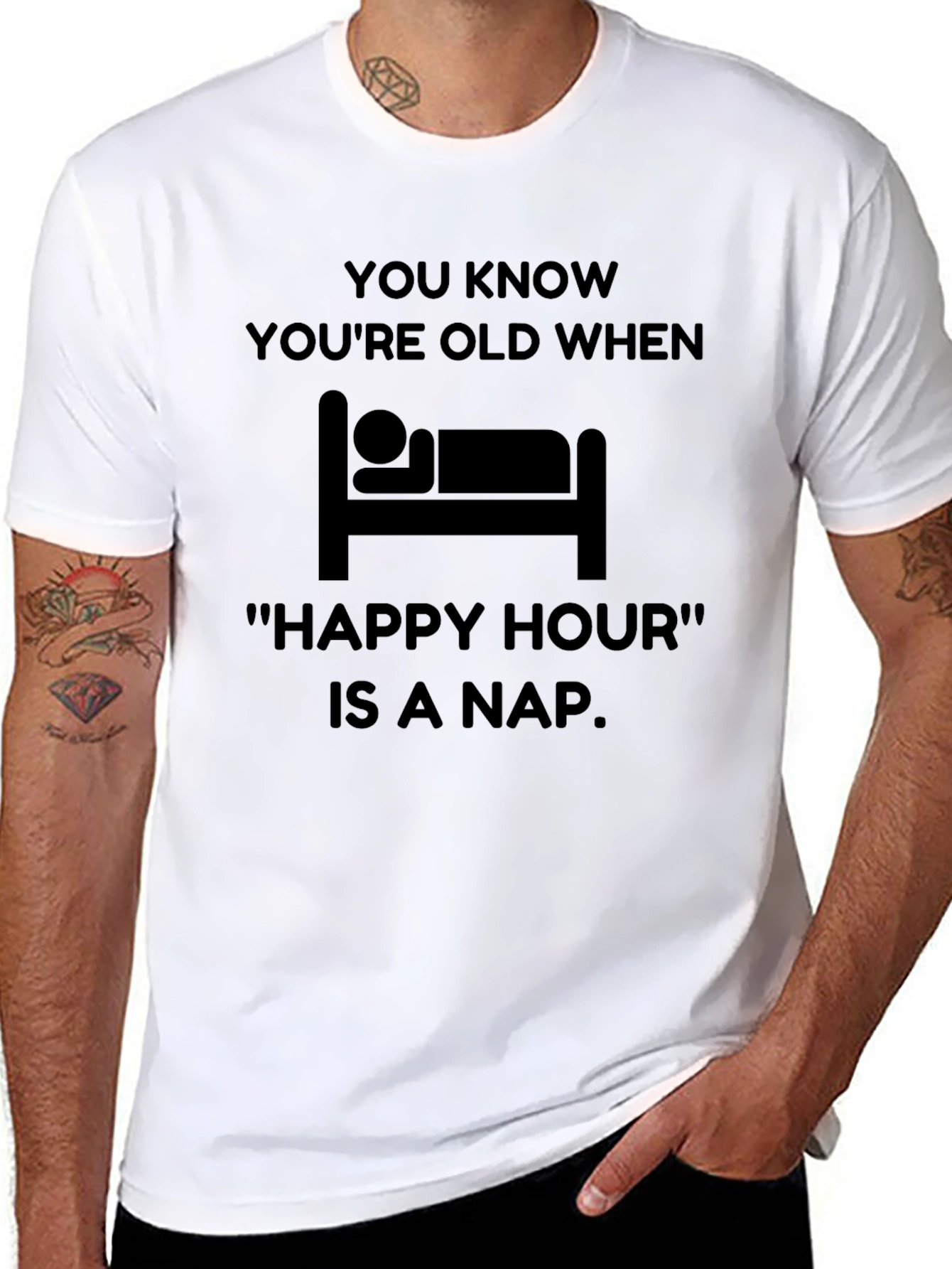 Funny Old Age Nap Time Black T-Shirt
