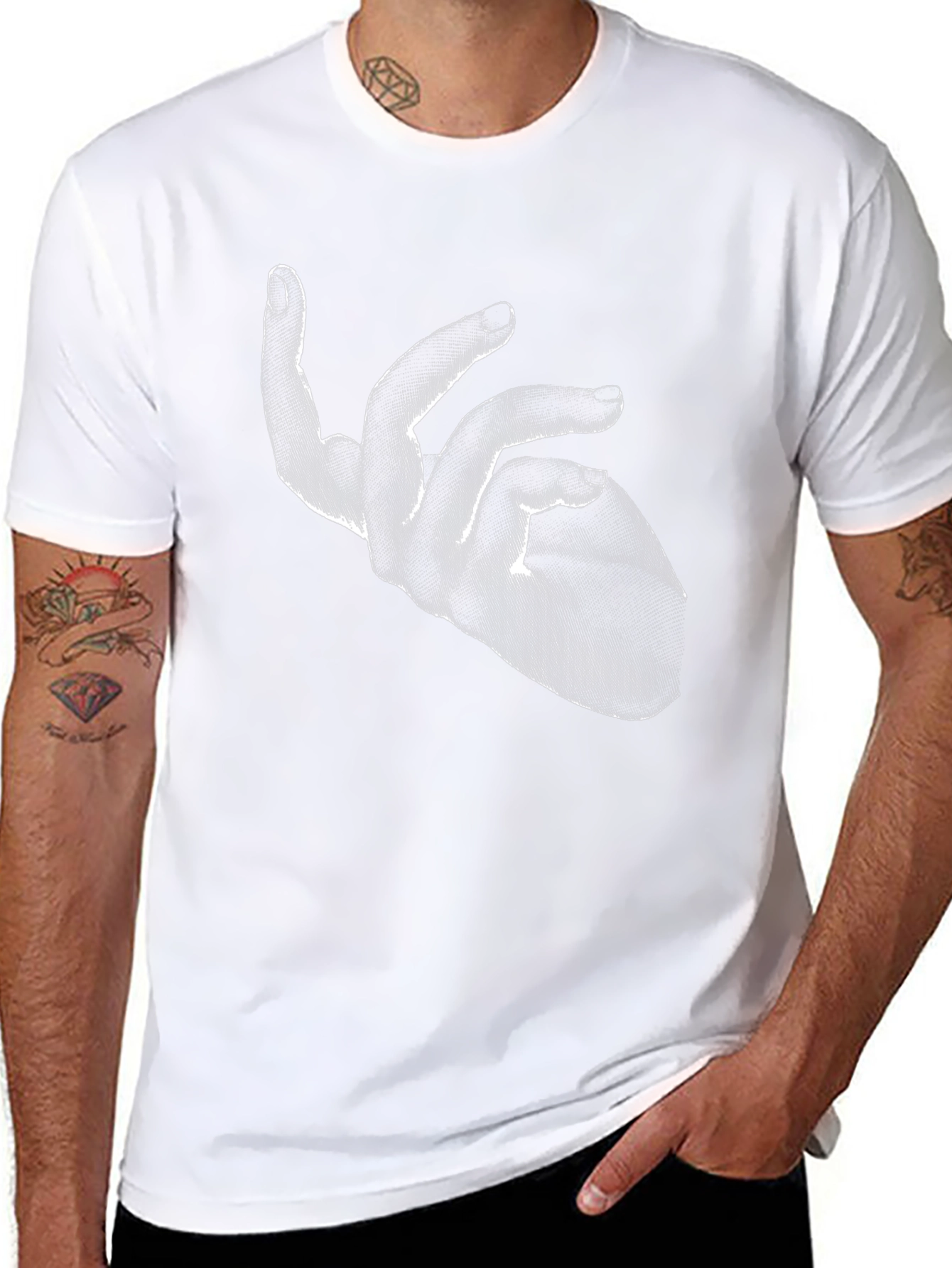 Abstract Hand Graphic Black T-Shirt