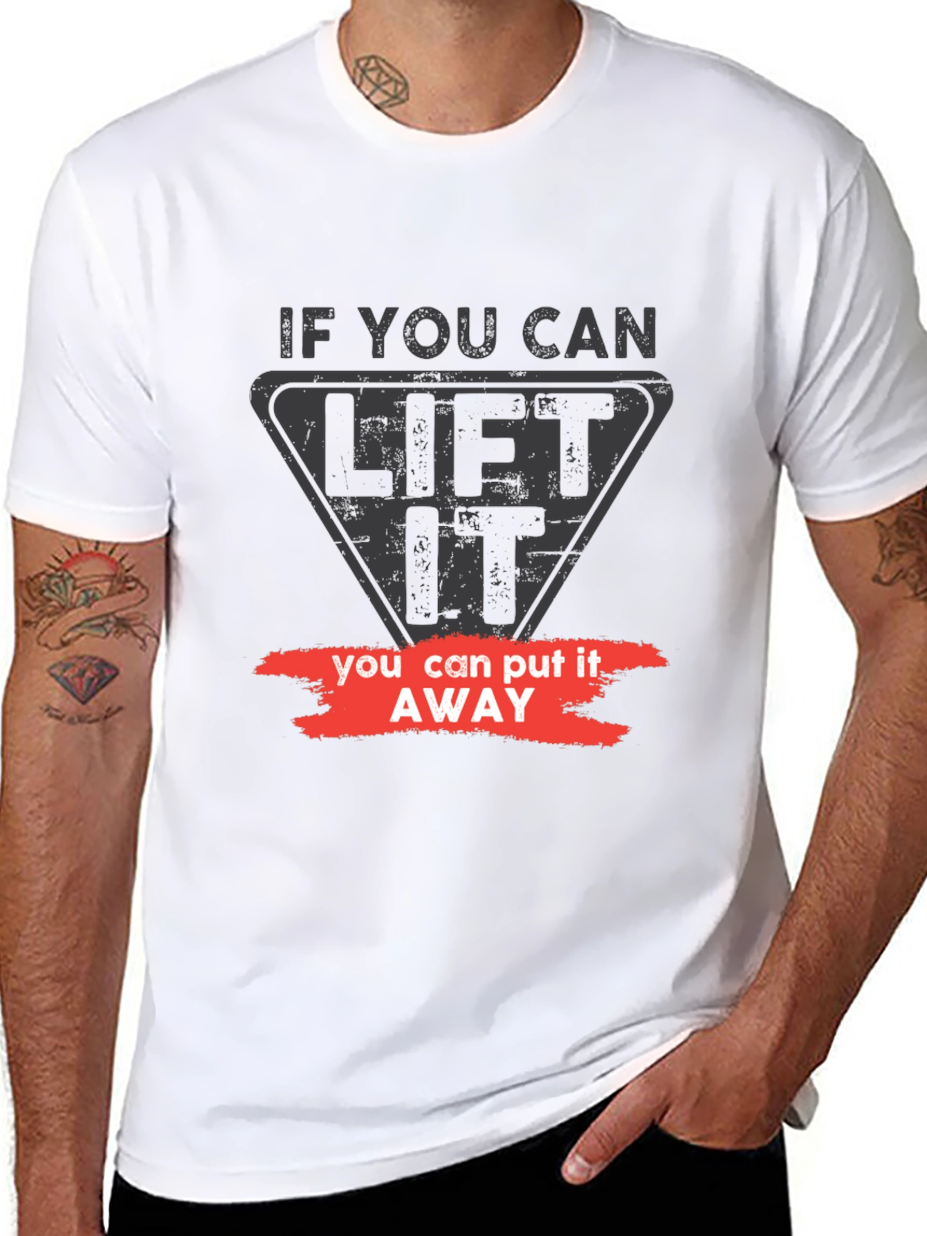 Lift It Put It Away Black Graphic Tee