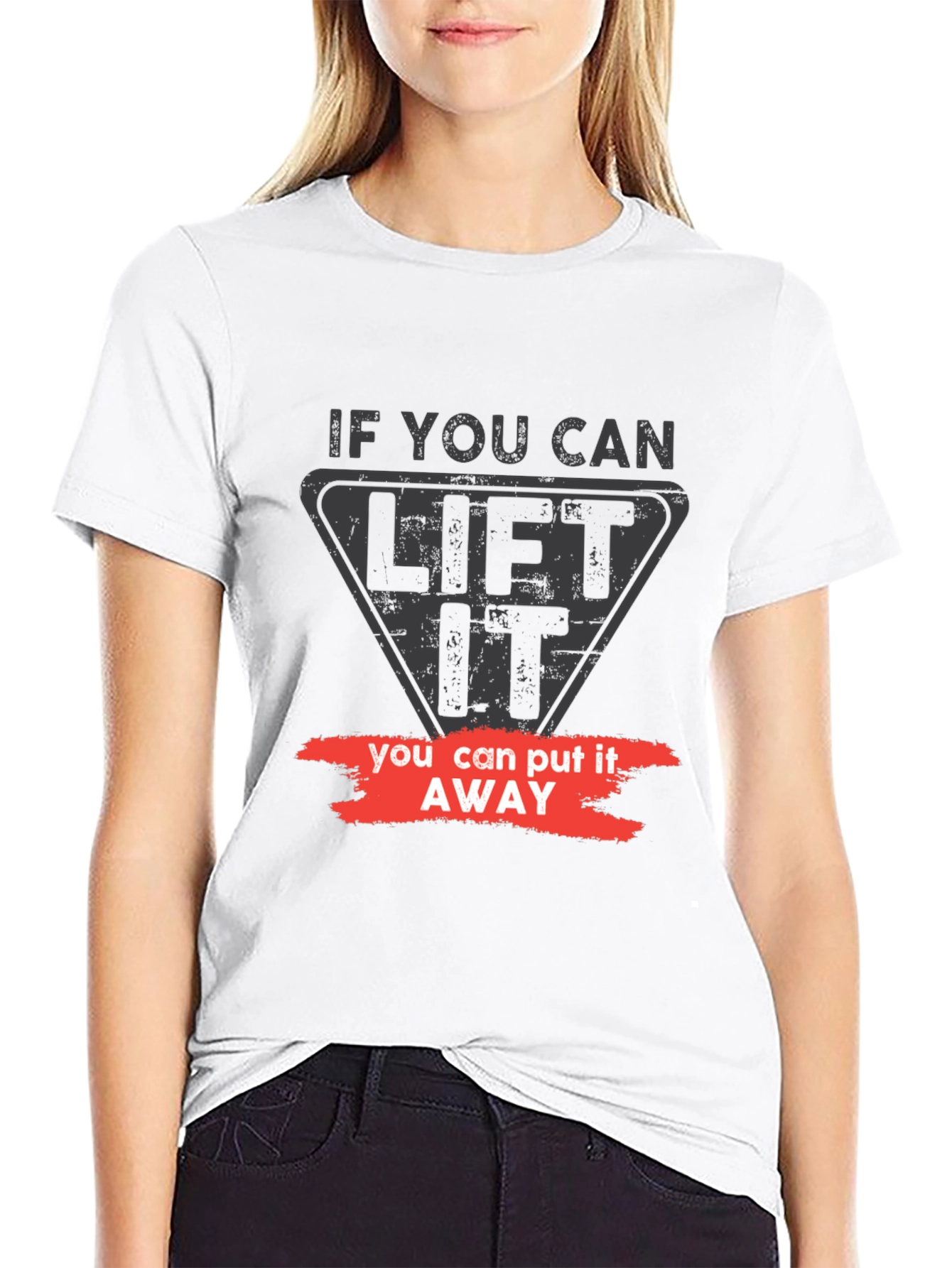 Lift It Put It Away Black Graphic Tee
