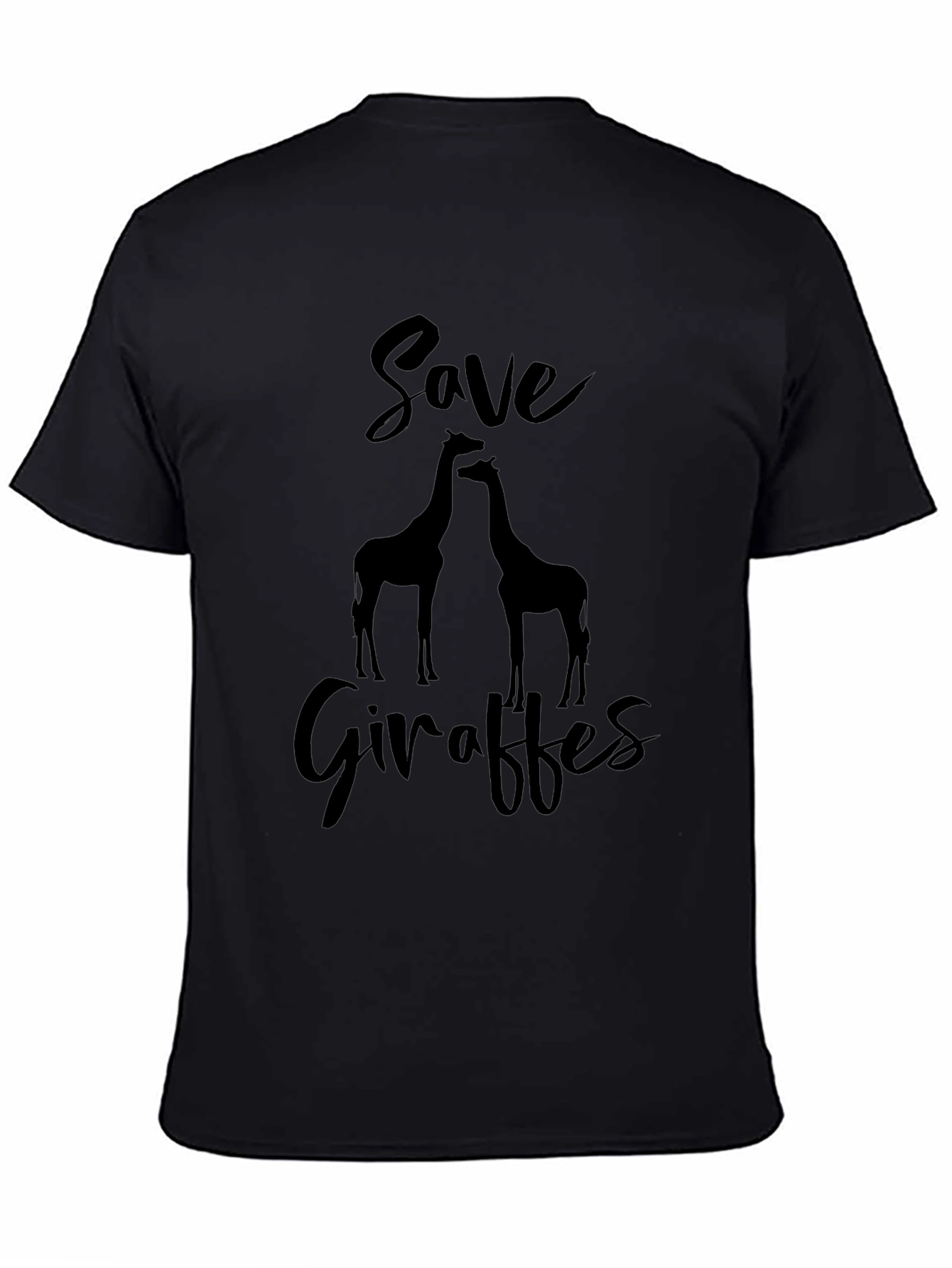 Save Giraffes Graphic Tee - Black Cotton Shirt