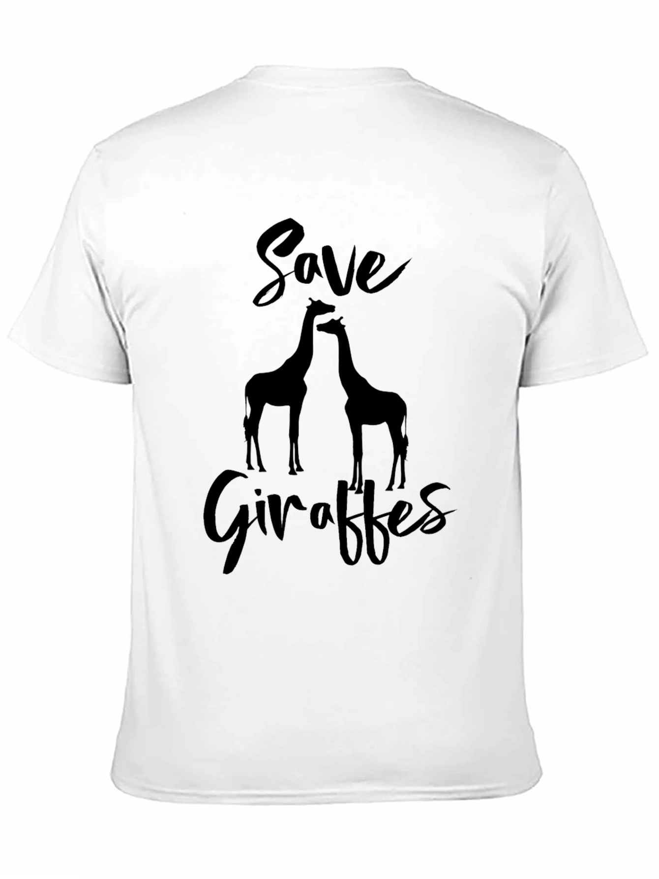Save Giraffes Graphic Tee - Black Cotton Shirt