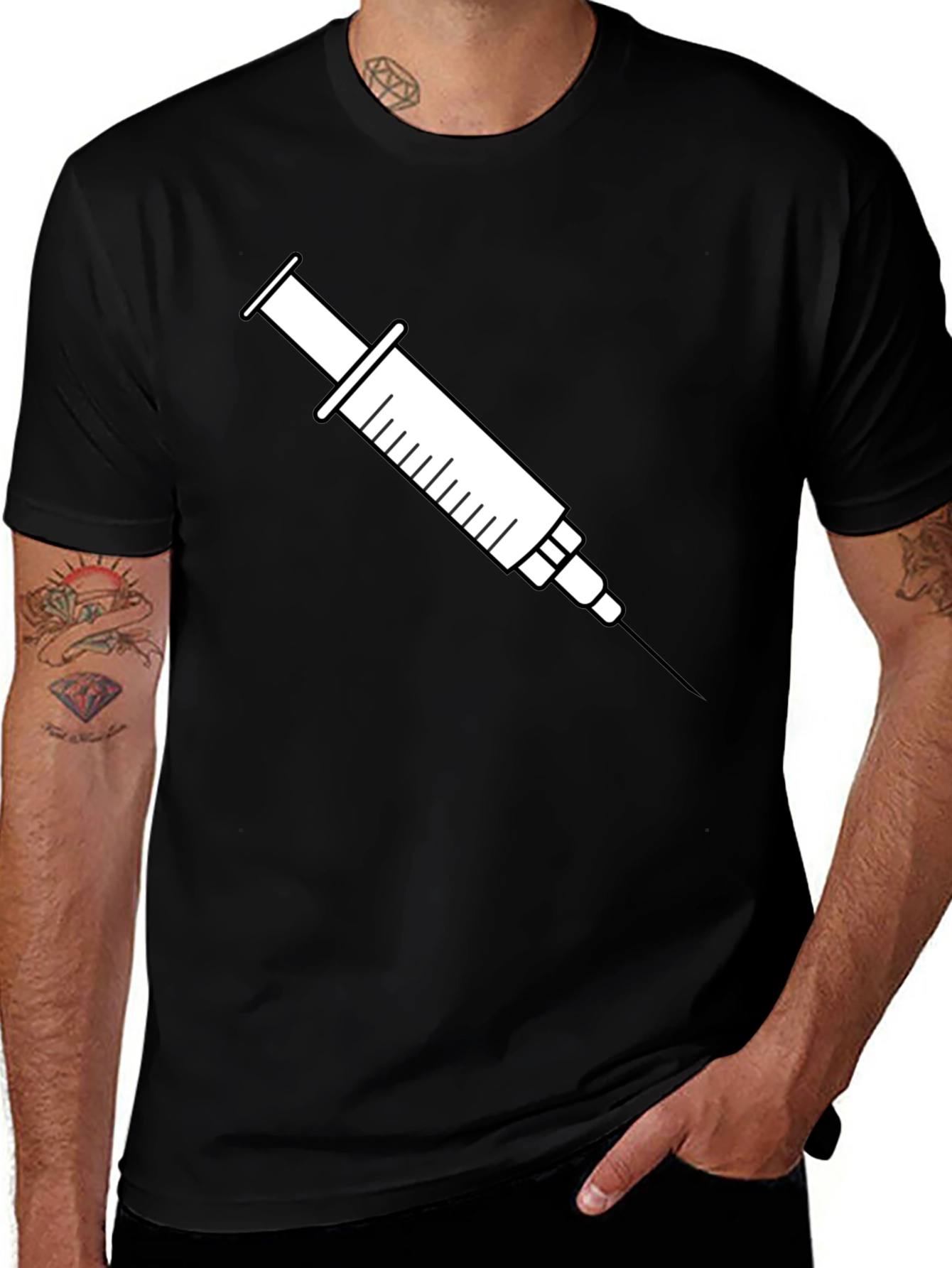 Syringe Graphic Tee - Novelty T-Shirt