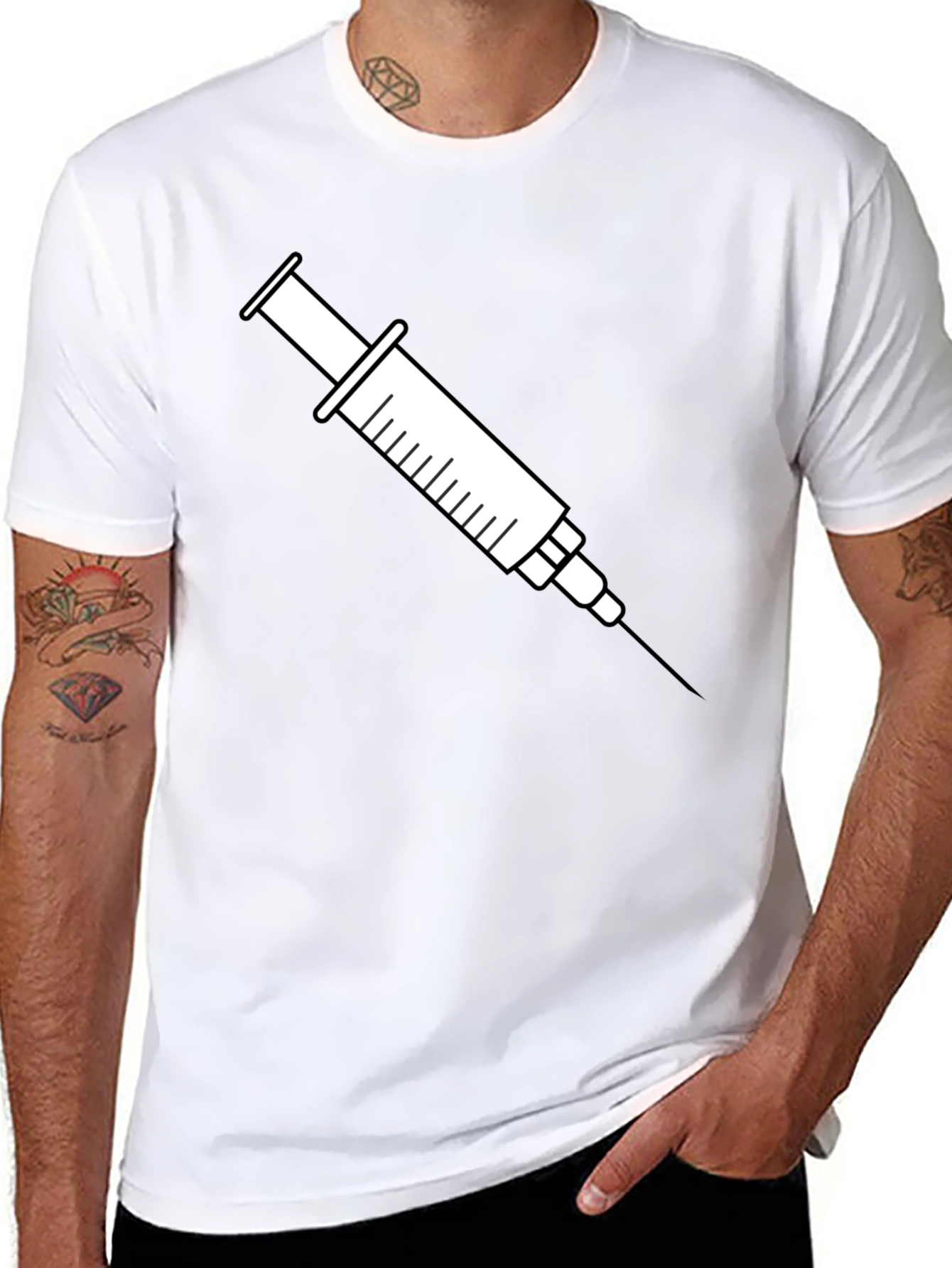 Syringe Graphic Tee - Novelty T-Shirt