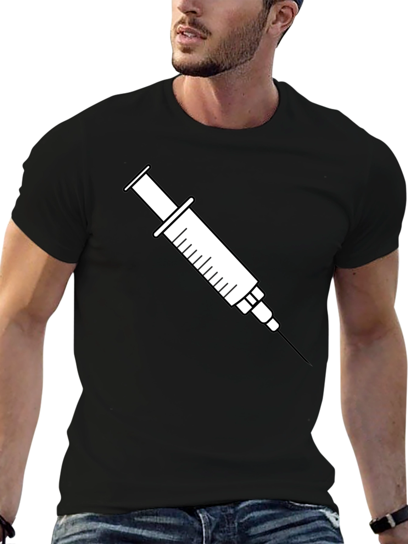 Syringe Graphic Tee - Novelty T-Shirt